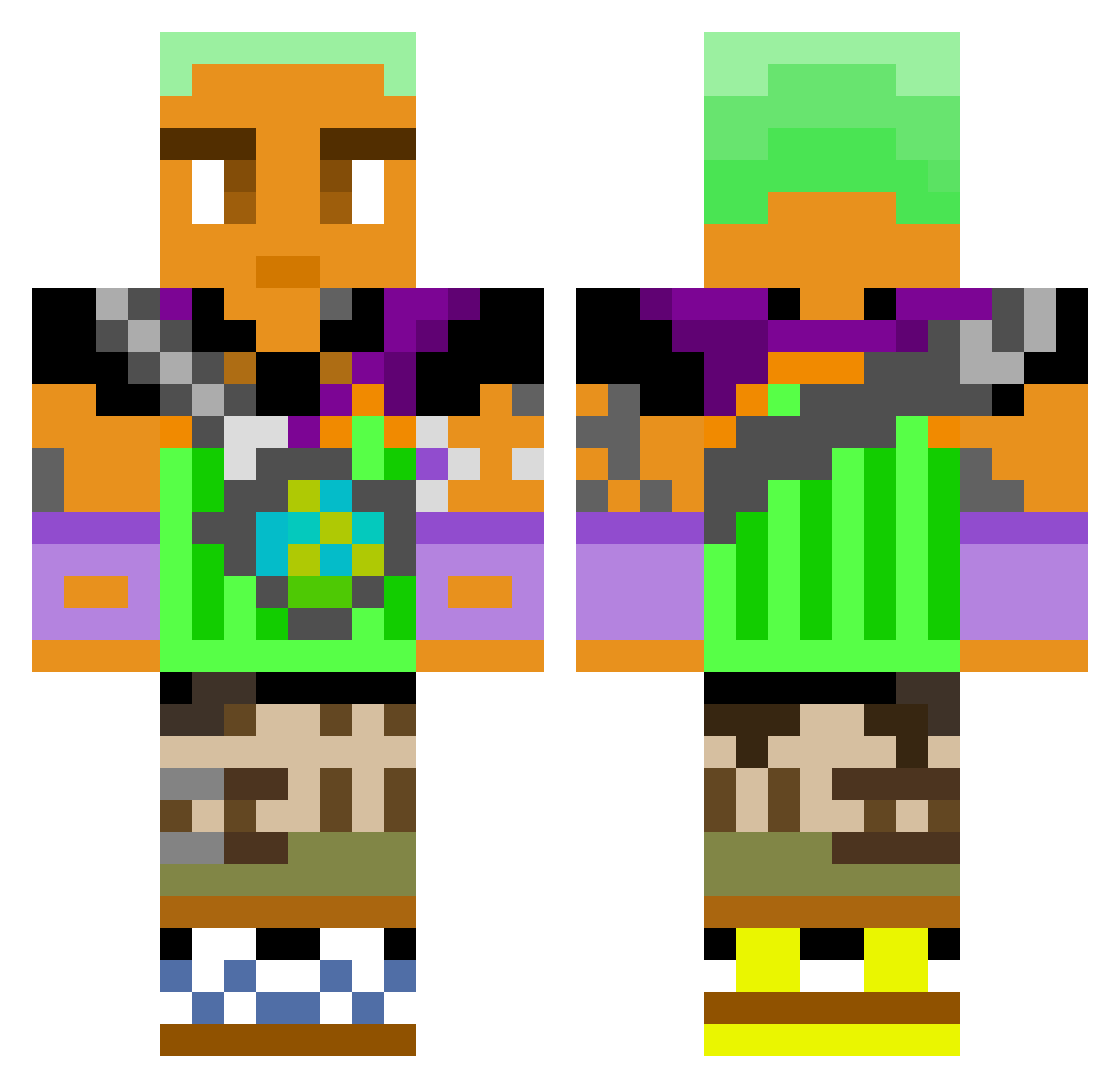 whitepowder1111 Minecraft skin, front and back view