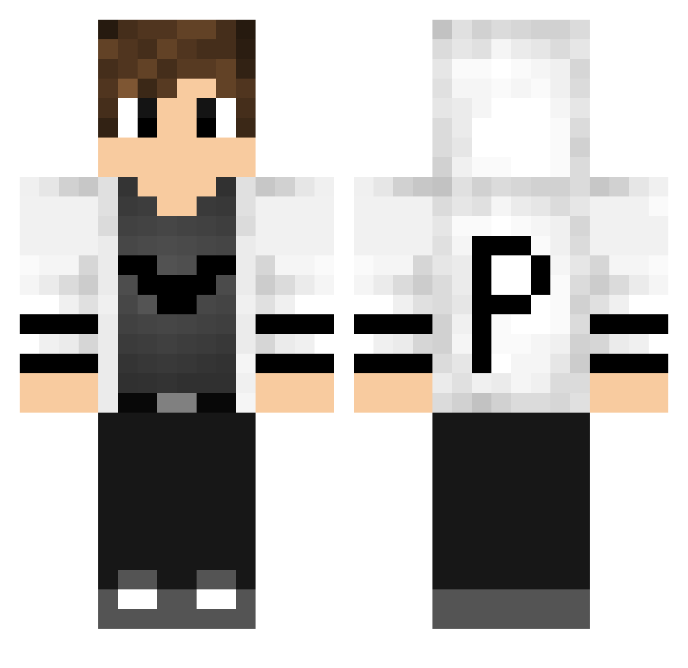 DionnNL Minecraft skin, front and back view