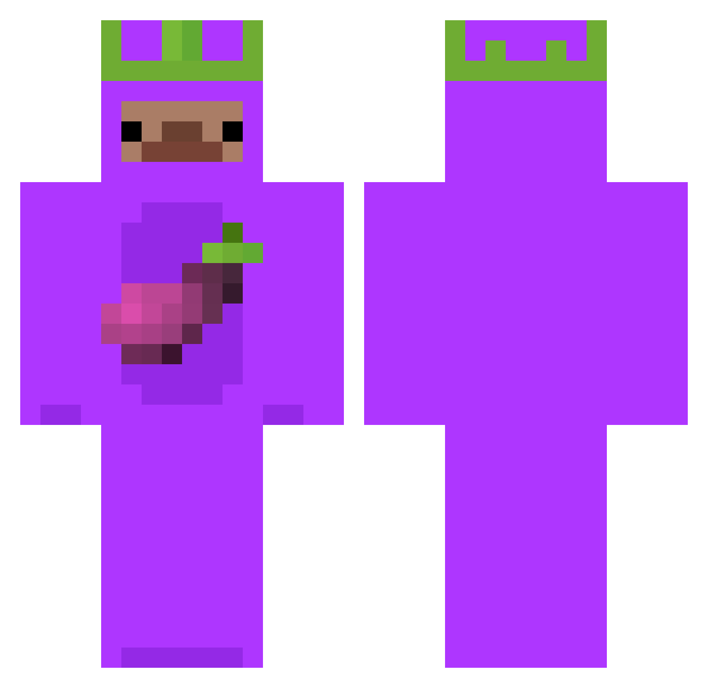 Momoblue Minecraft skin, front and back view