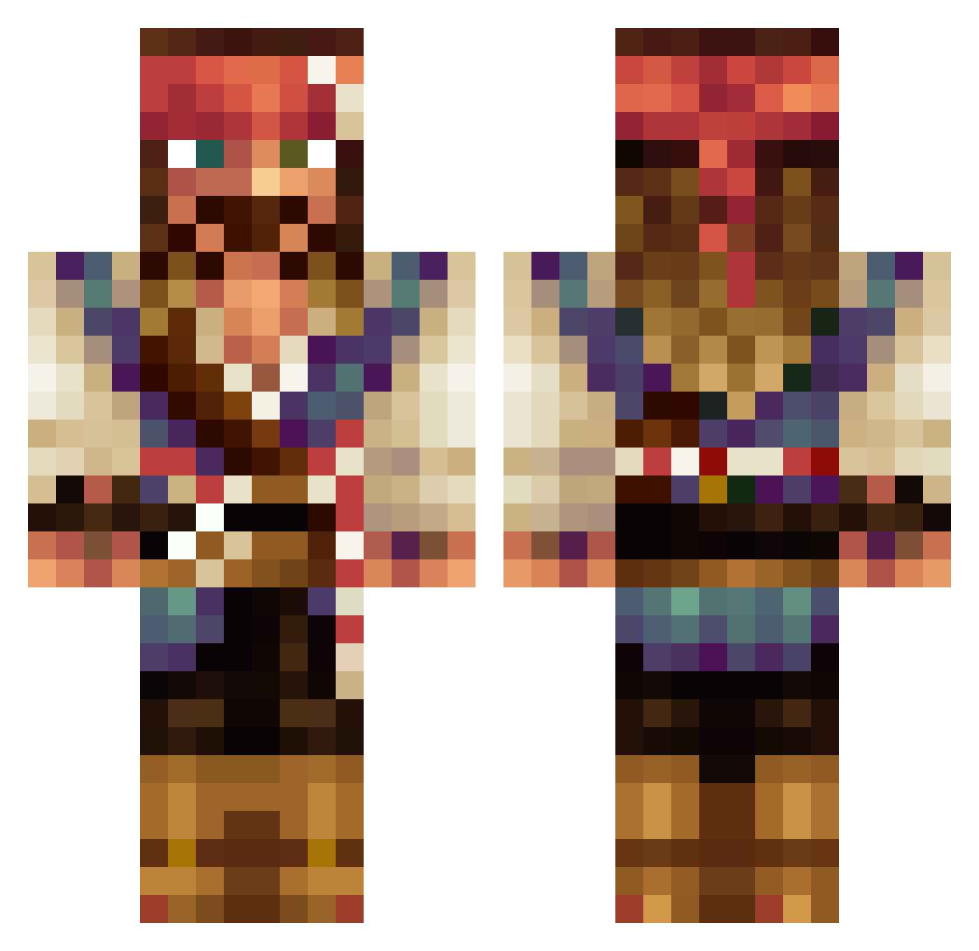 Jackilpirata Minecraft skin, front and back view
