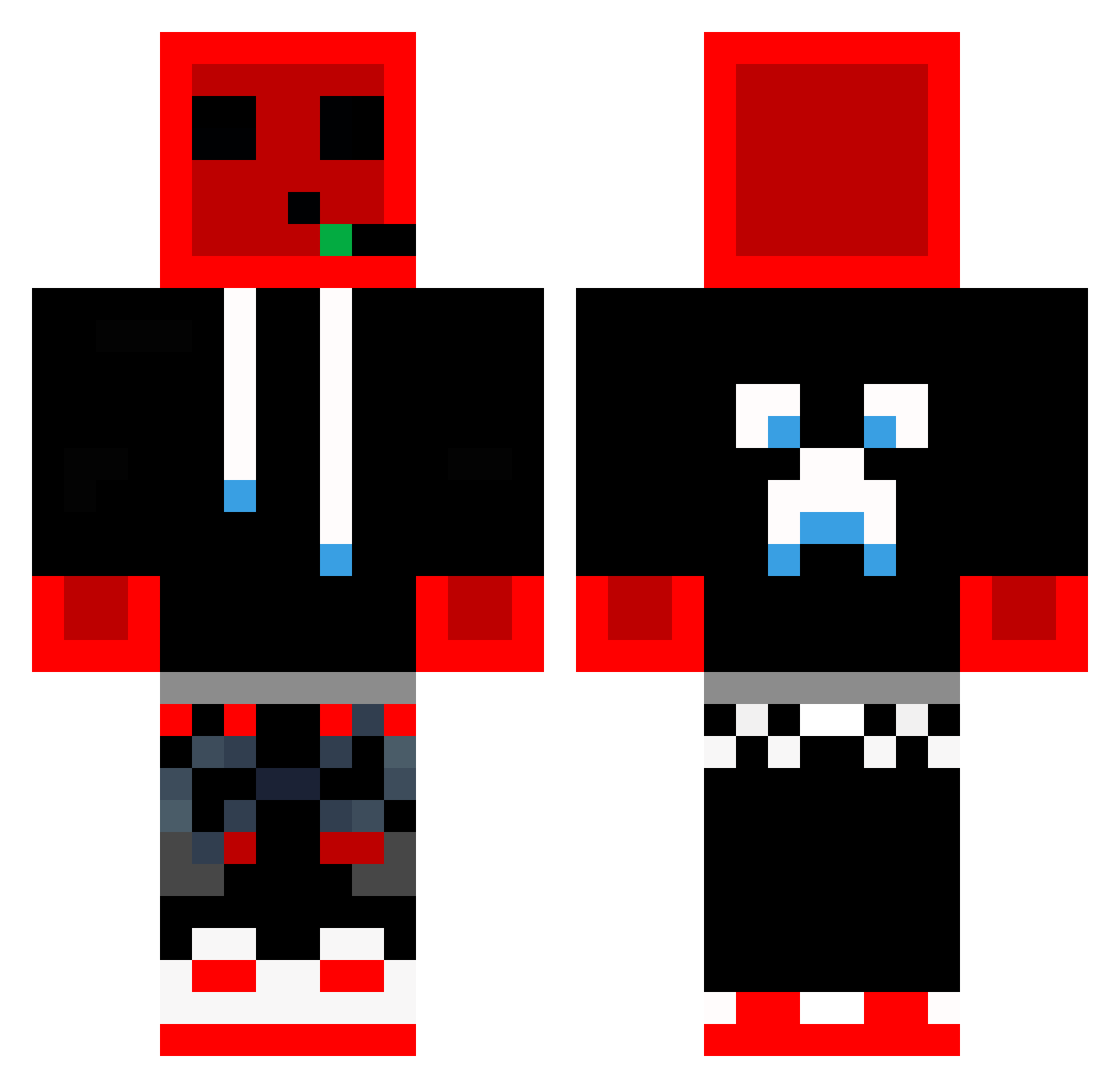 actus Minecraft skin, front and back view