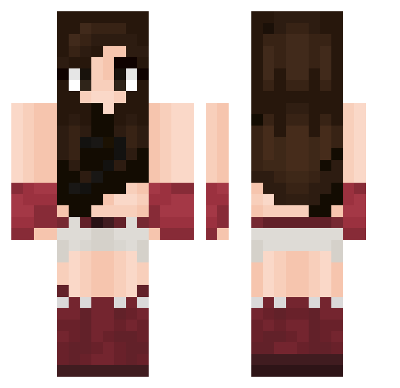 SamePeace Minecraft skin, front and back view