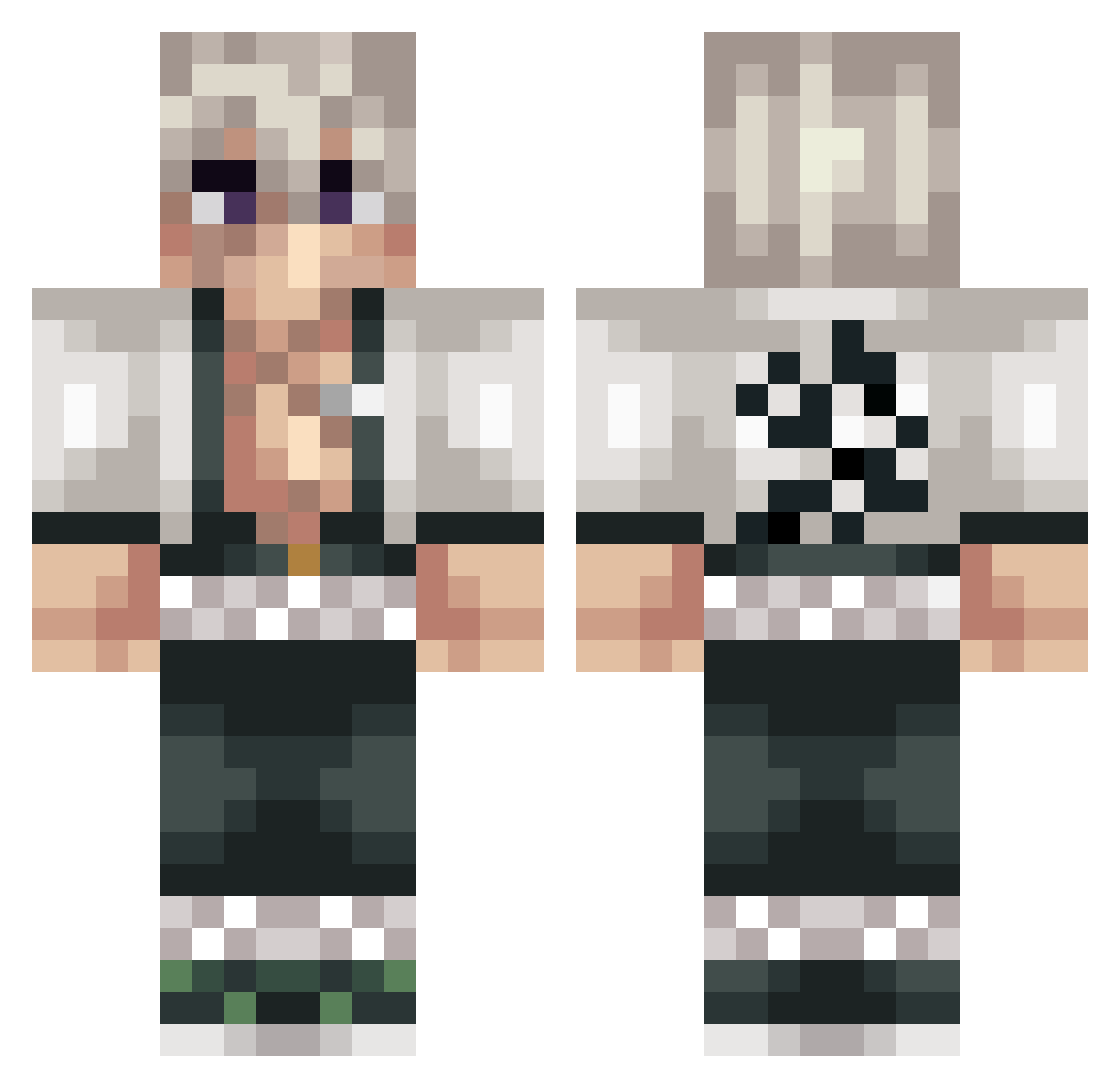 3ugeneKrabs Minecraft skin, front and back view