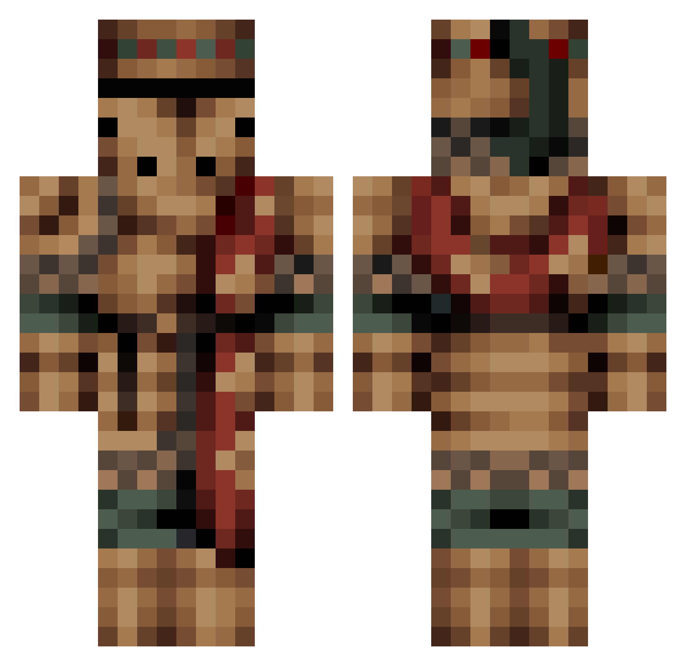 Chintzy Minecraft skin, front and back view