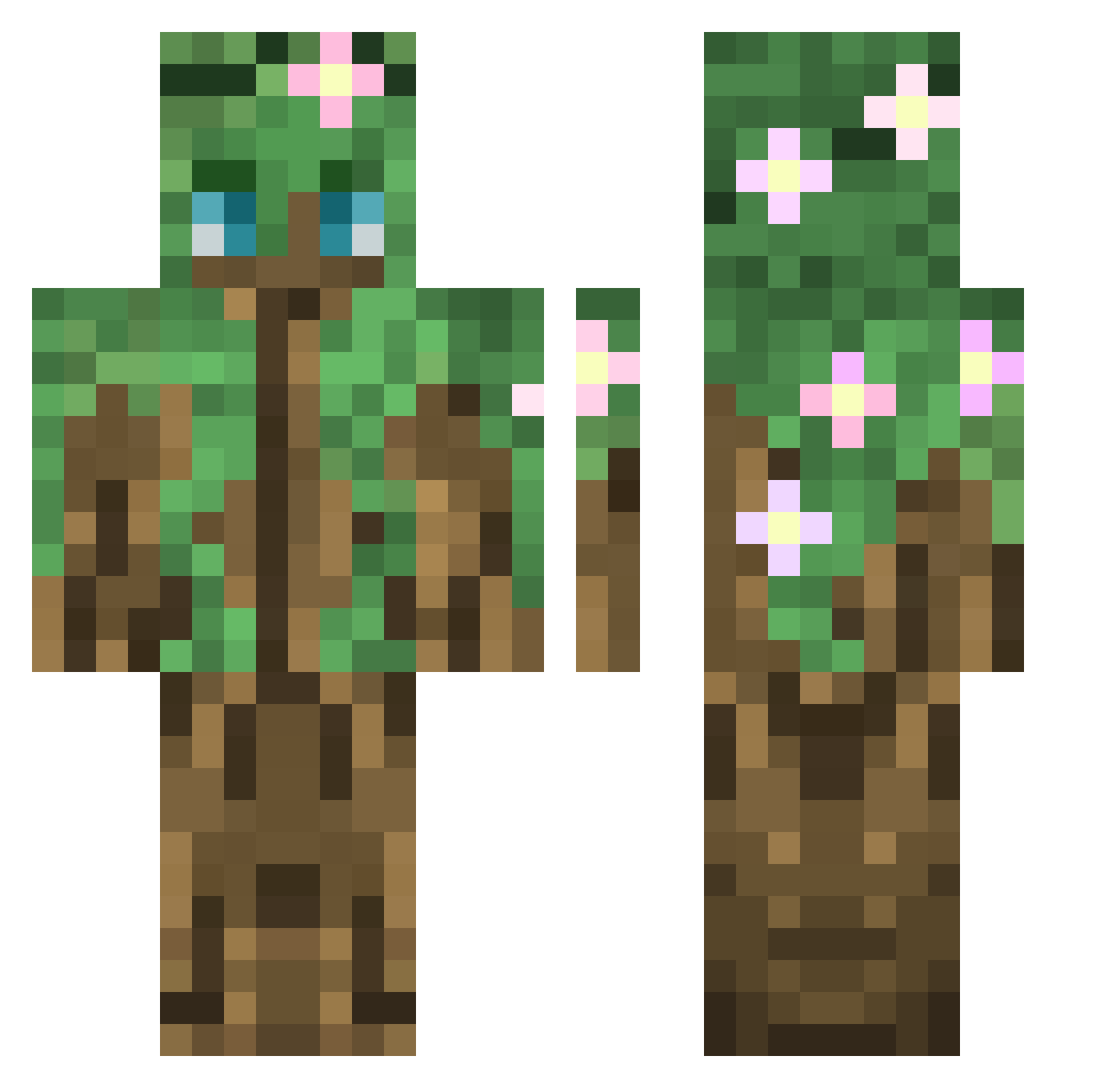 Tilly1233 Minecraft skin, front and back view