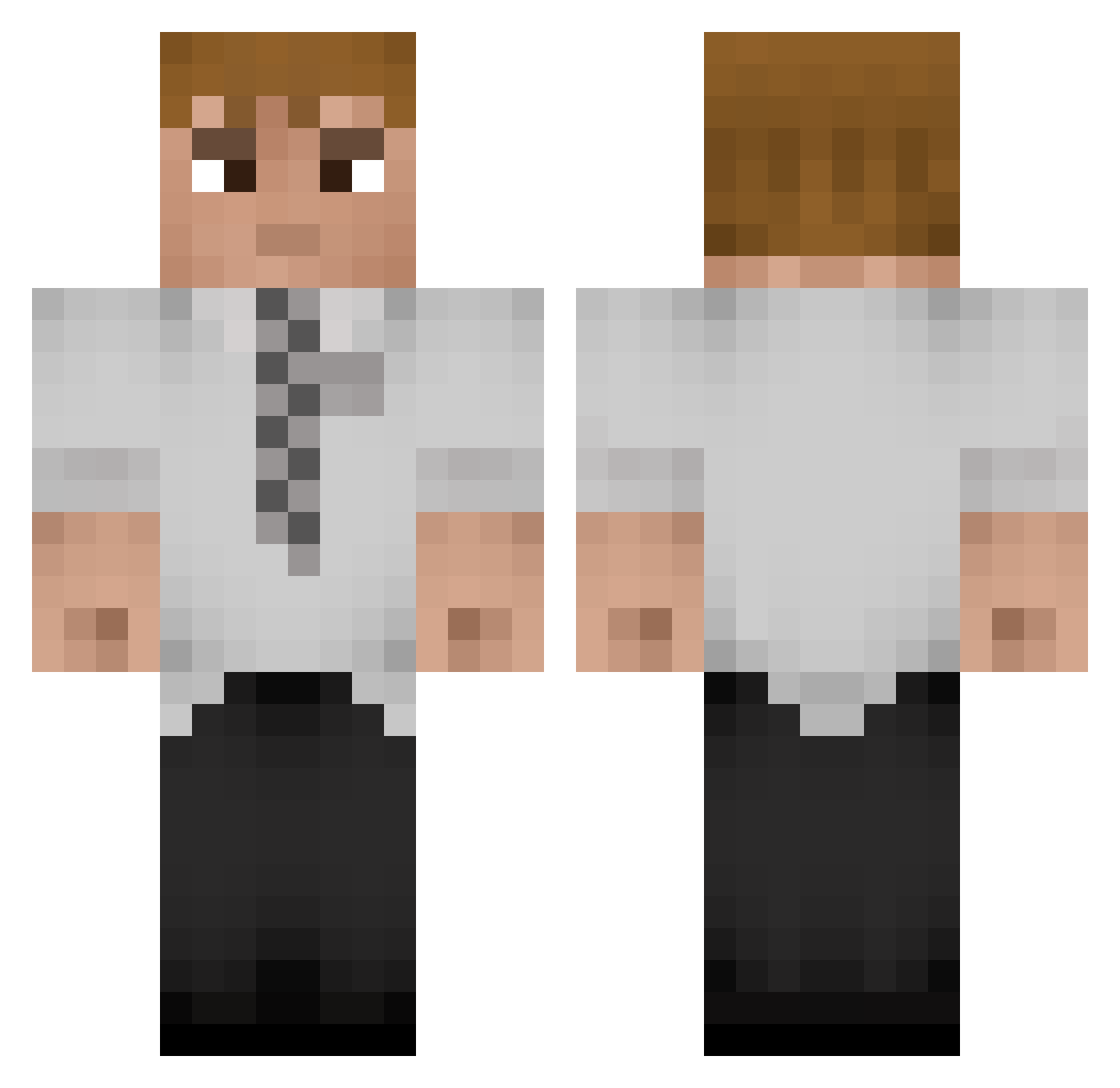Samlantic Minecraft skin, front and back view