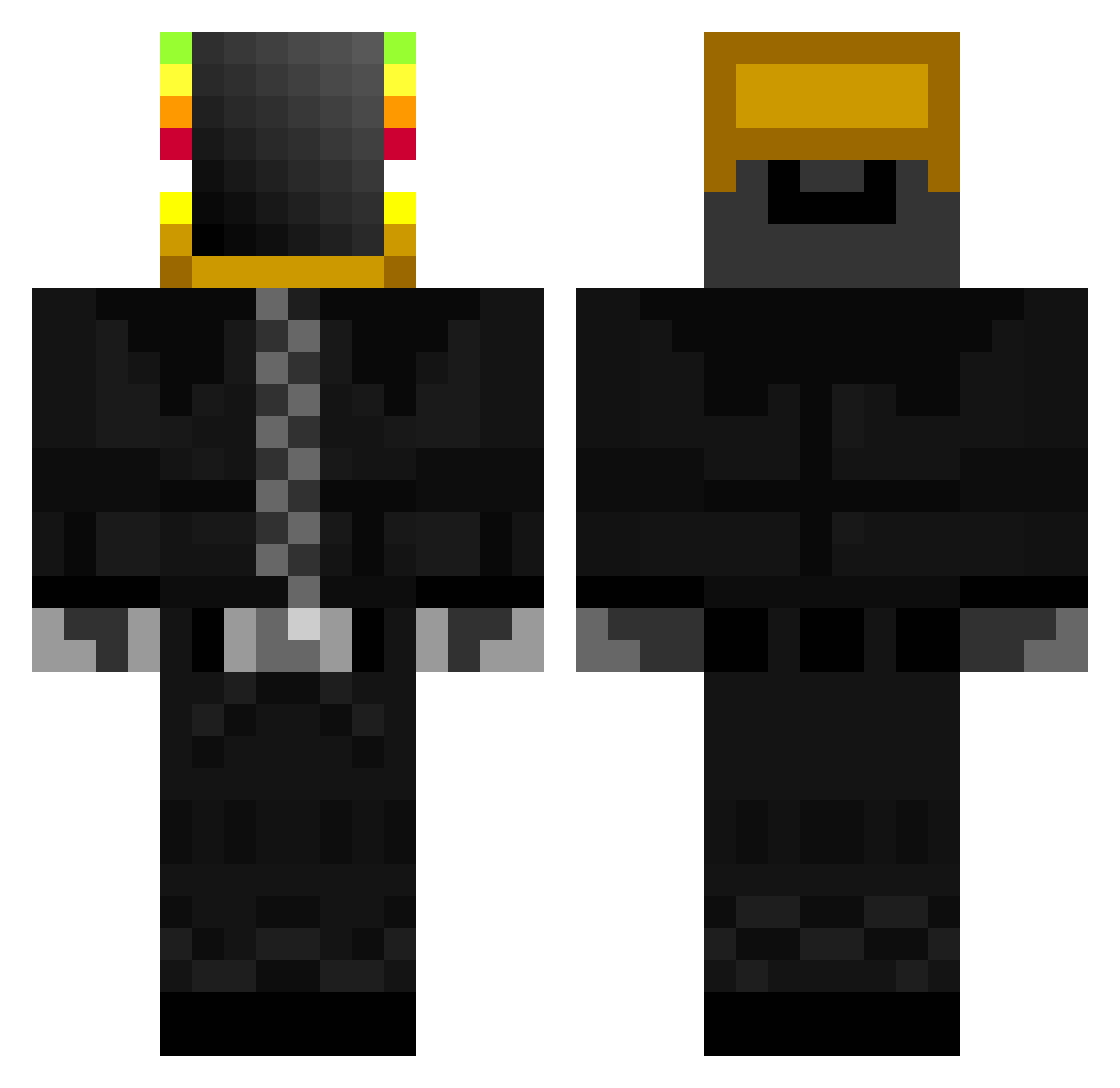 KooK Minecraft skin, front and back view