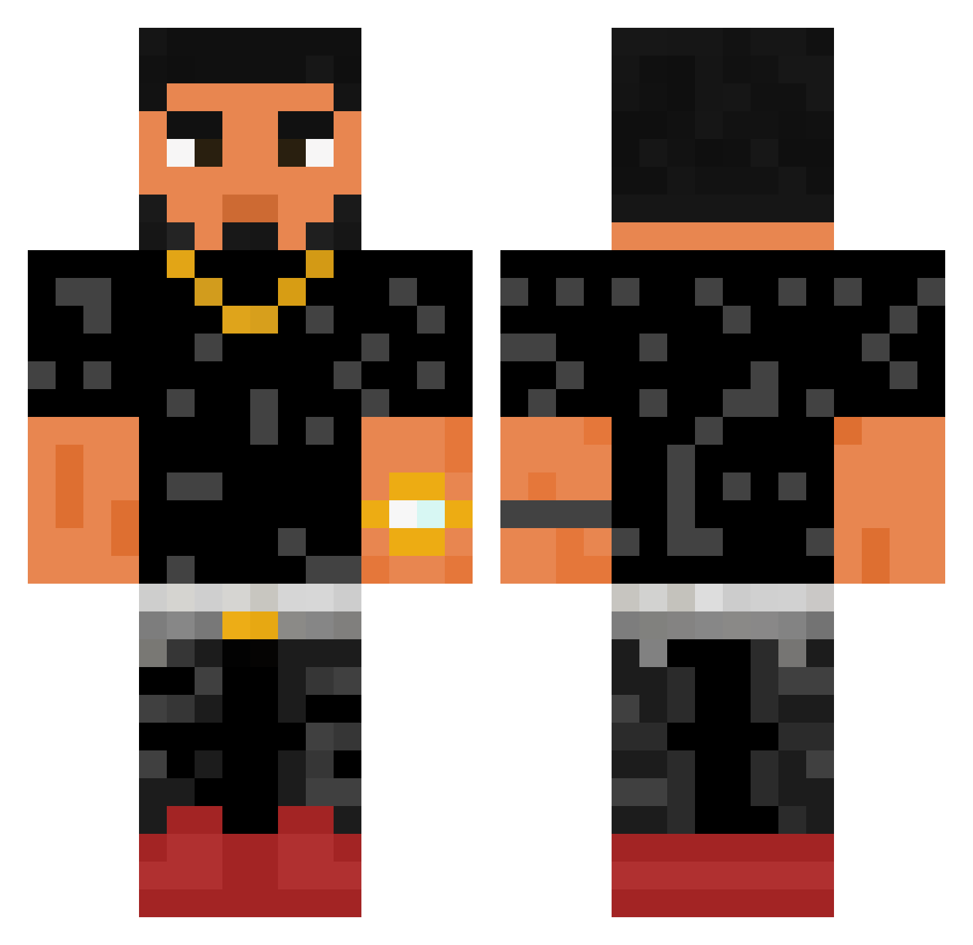 EnzoLuzoro_50 Minecraft skin, front and back view