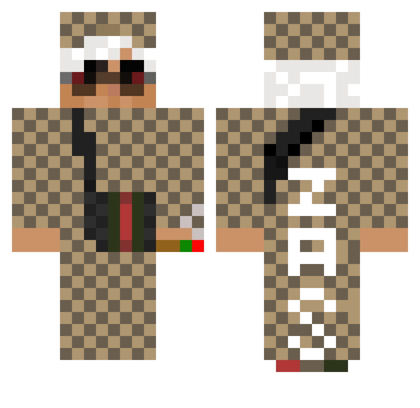 Zaasu3 Minecraft skin, front and back view