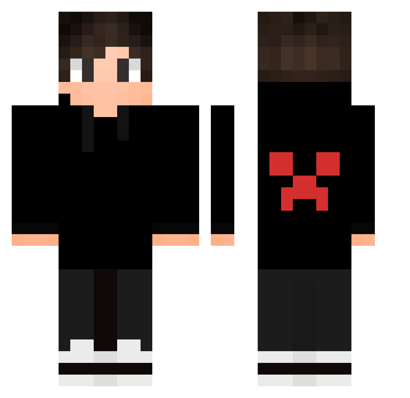 Burn78 Minecraft skin, front and back view