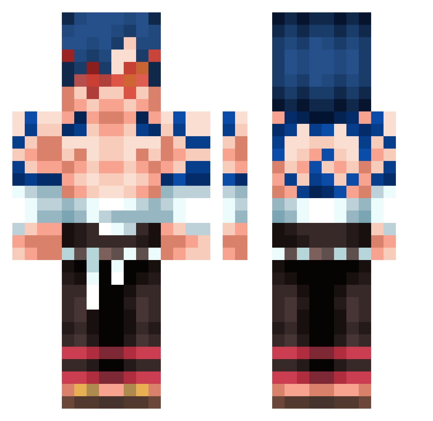 NebEffect Minecraft skin, front and back view
