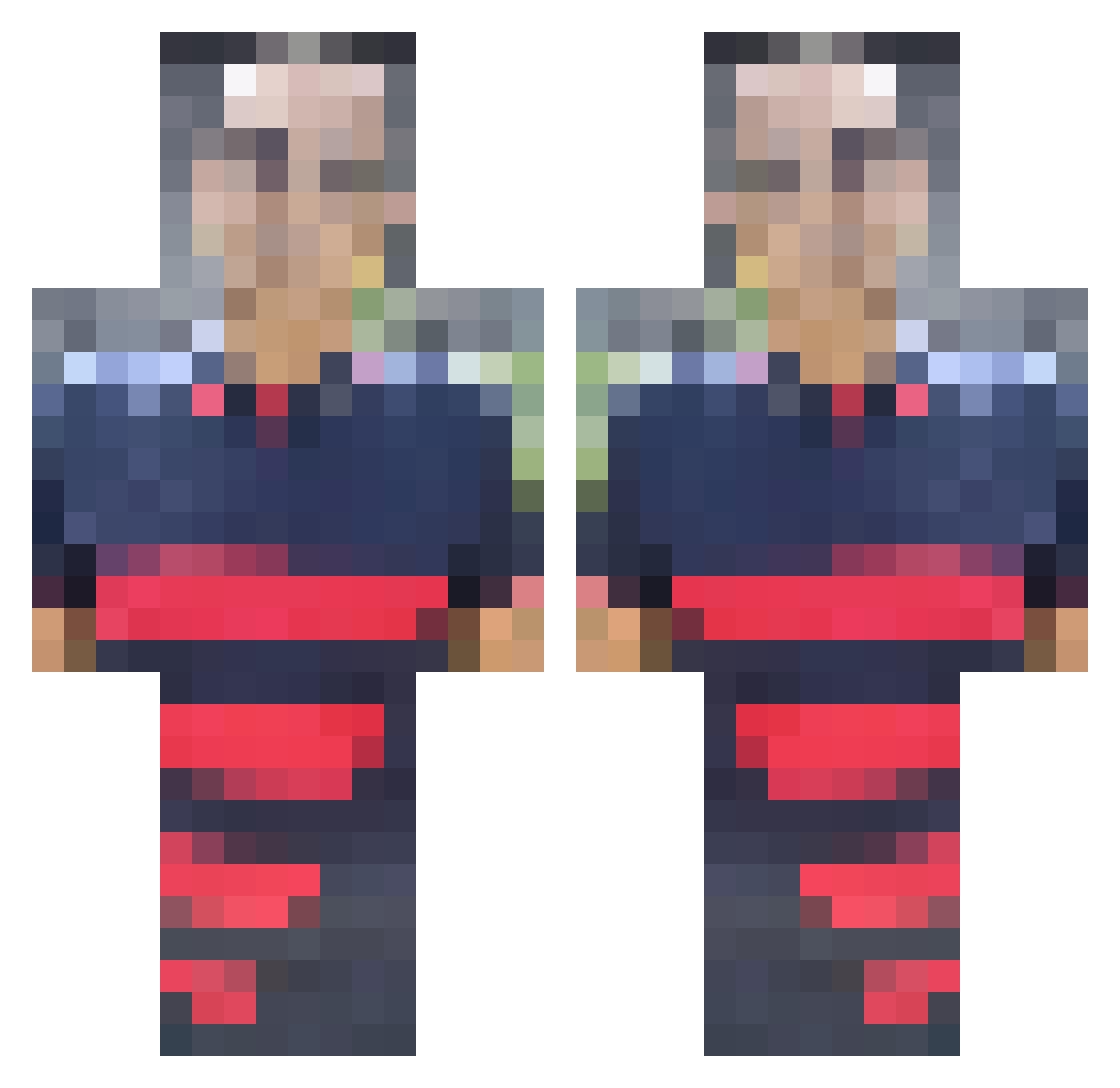 grge Minecraft skin, front and back view