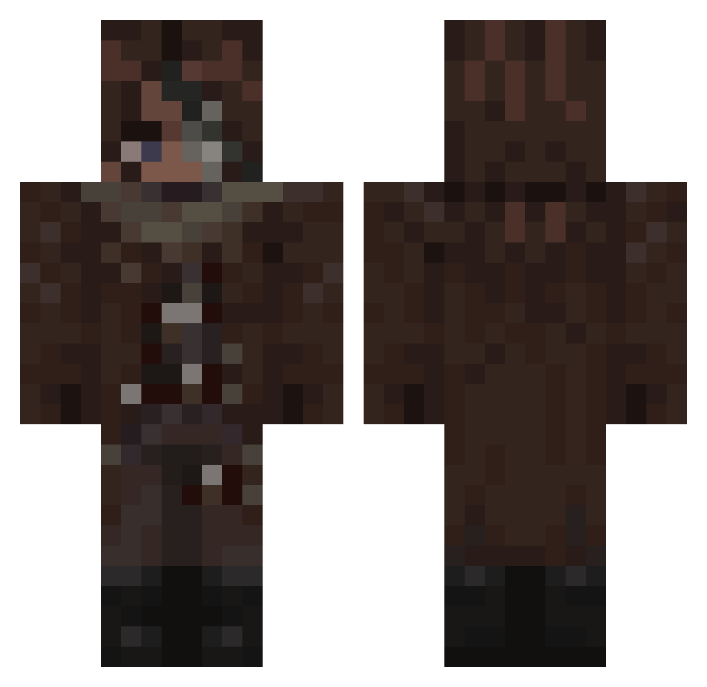ChaosIsUnmei Minecraft skin, front and back view