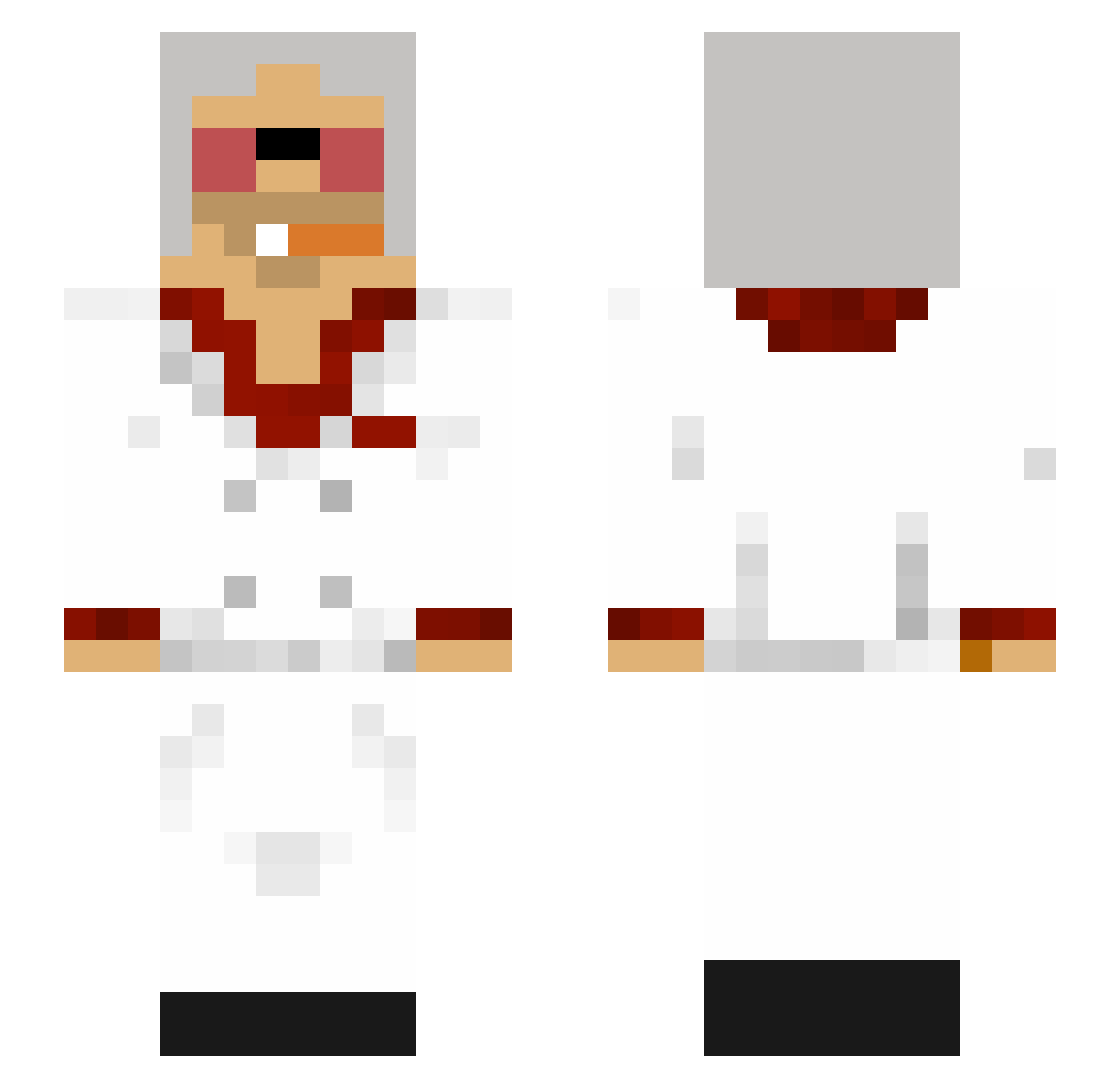 Bakehouse Minecraft skin, front and back view
