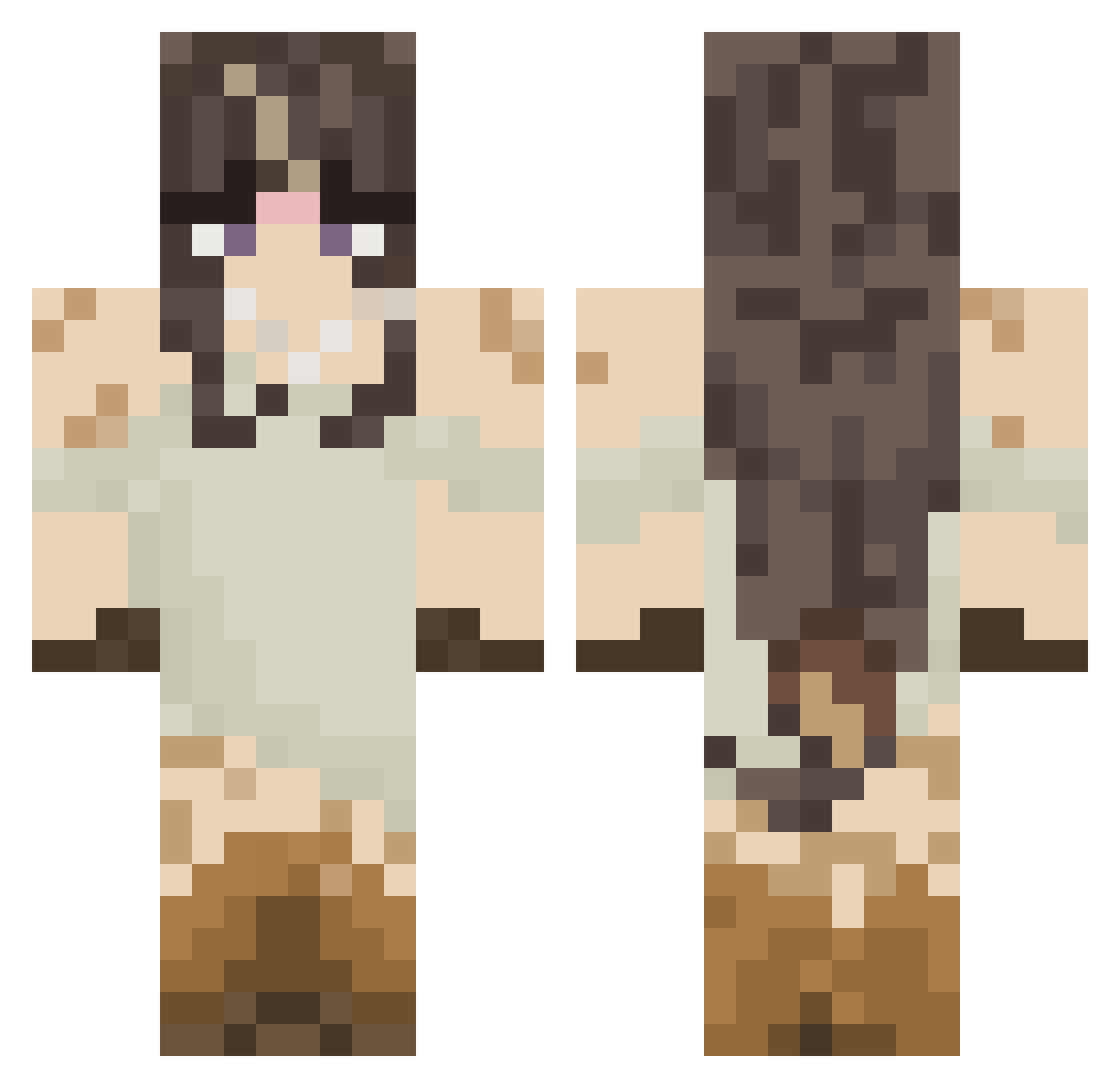 Vihsionz Minecraft skin, front and back view