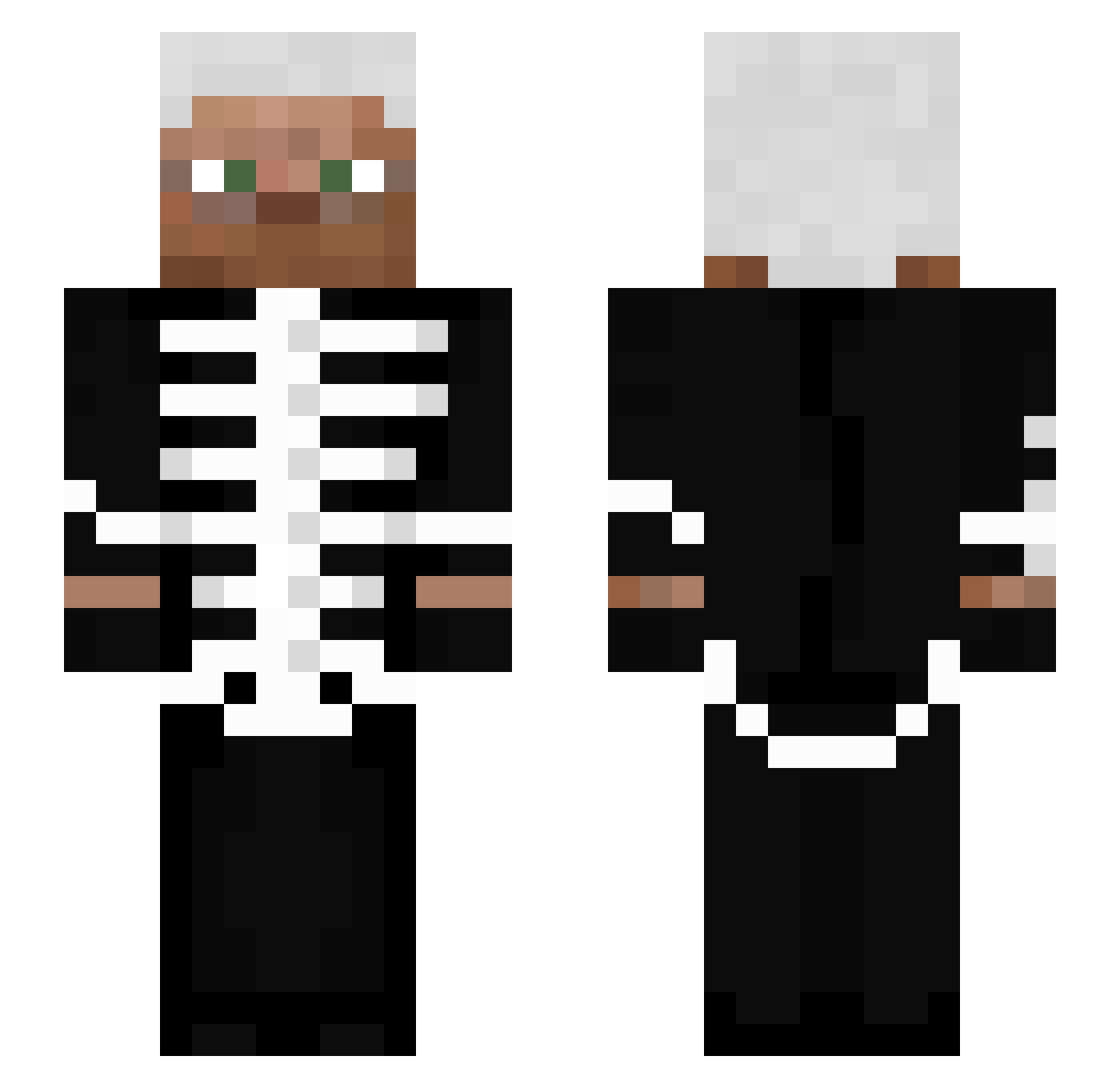 ERLIZUX Minecraft skin, front and back view