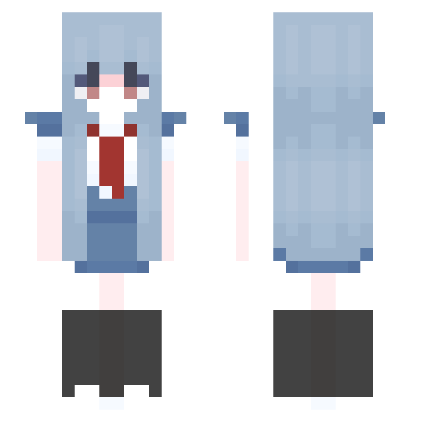 SwetyBG Minecraft skin, front and back view