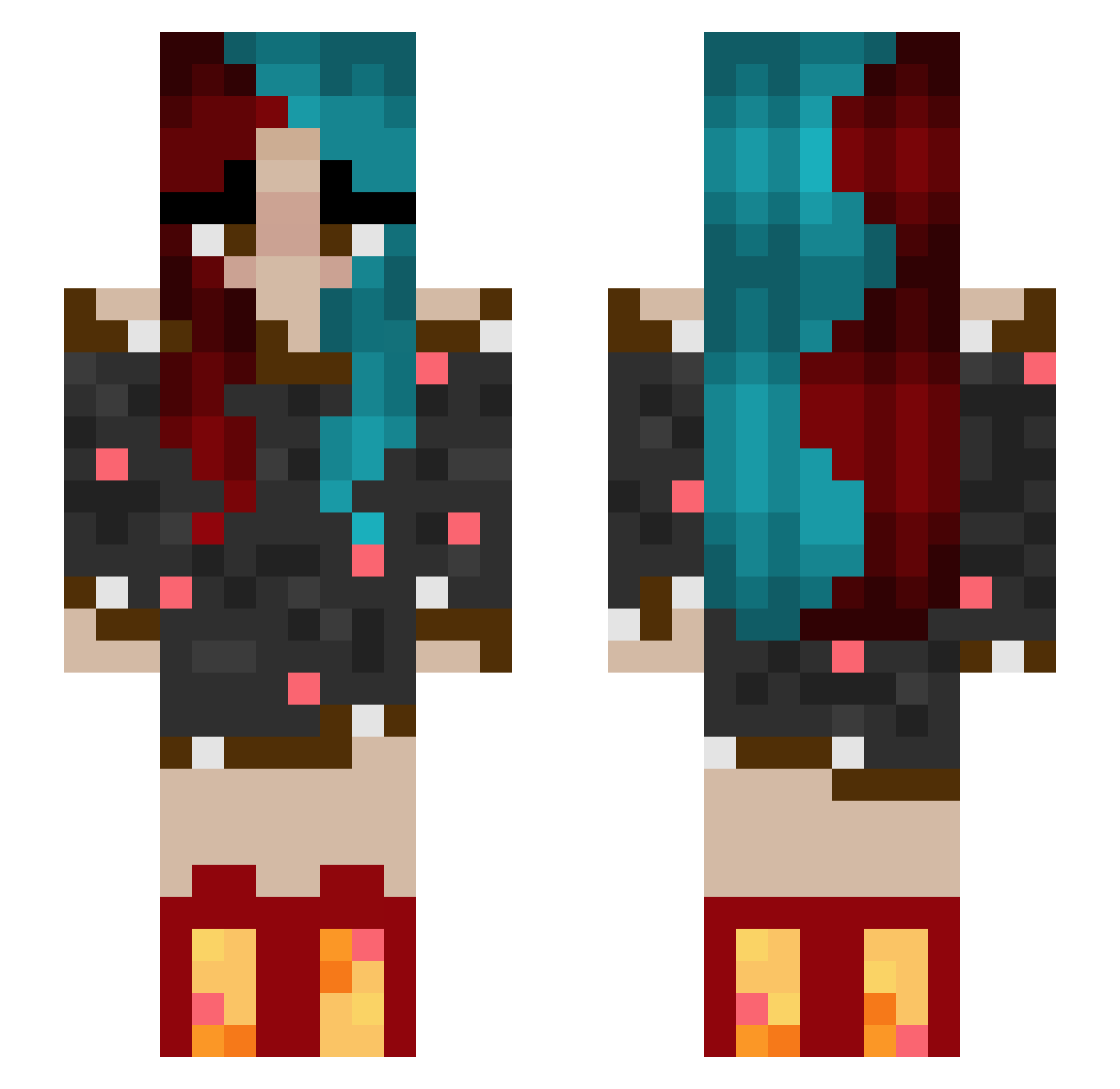 AmalieMarie Minecraft skin, front and back view
