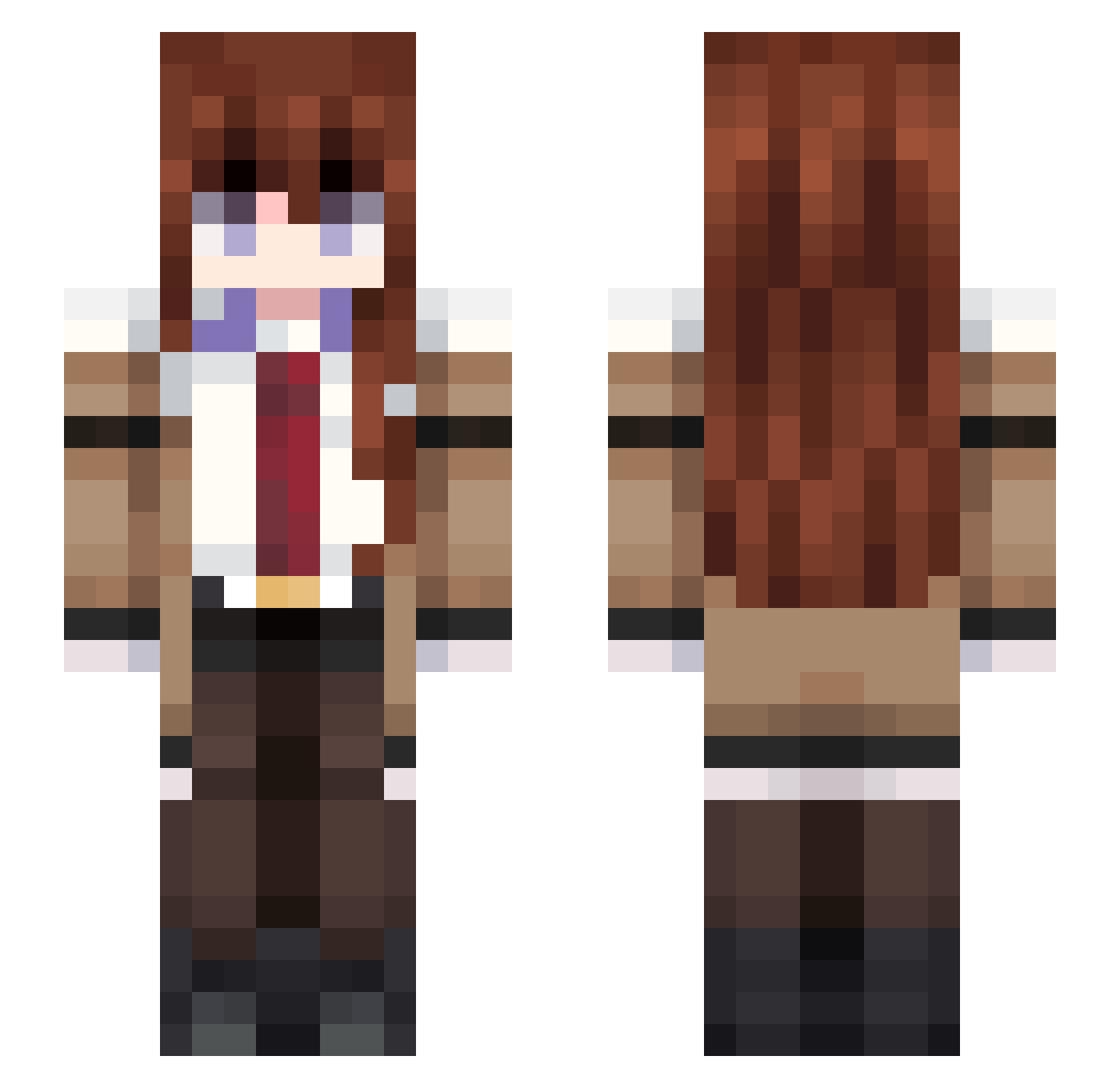 Jububub Minecraft skin, front and back view