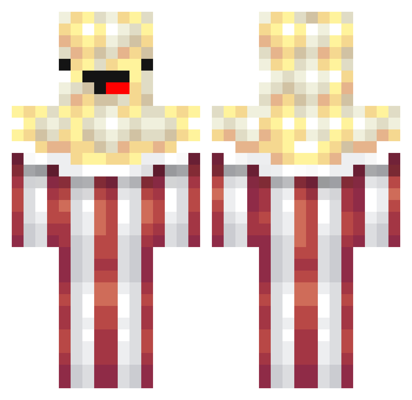 Isafaehrlich Minecraft skin, front and back view