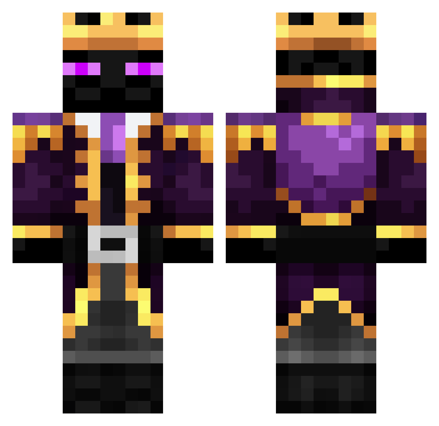 slyor Minecraft skin, front and back view