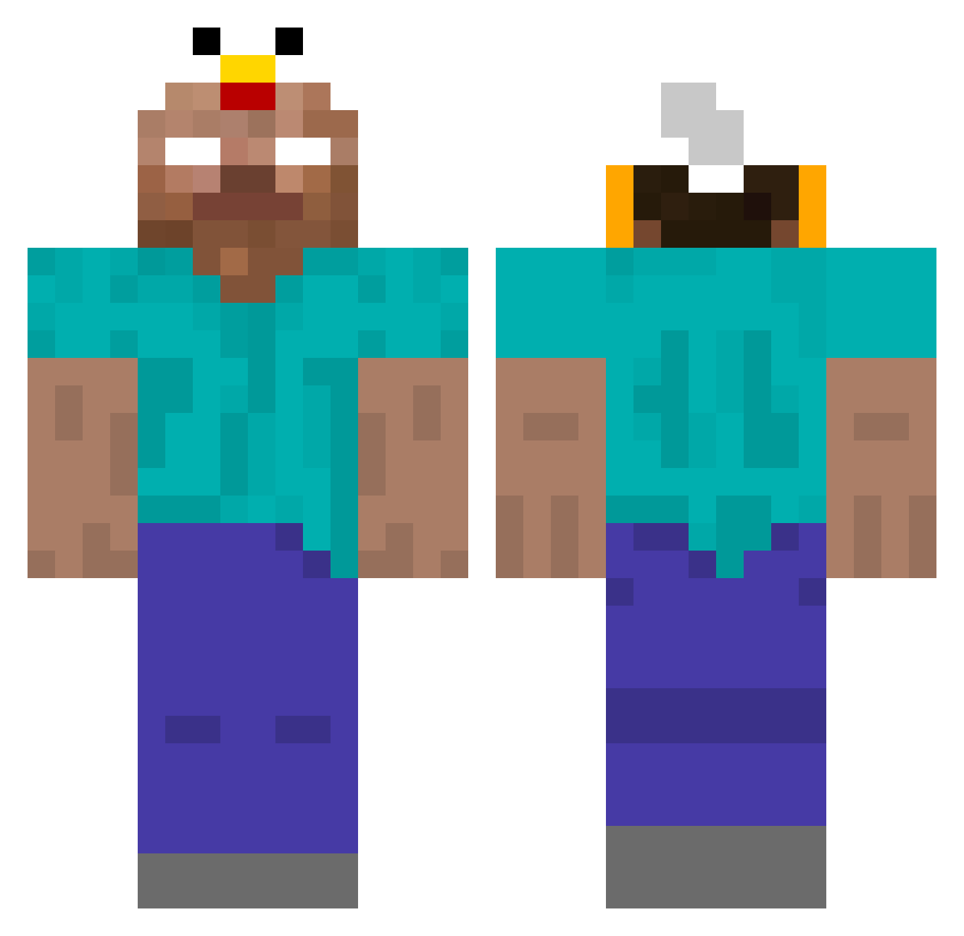 walperiossueca Minecraft skin, front and back view