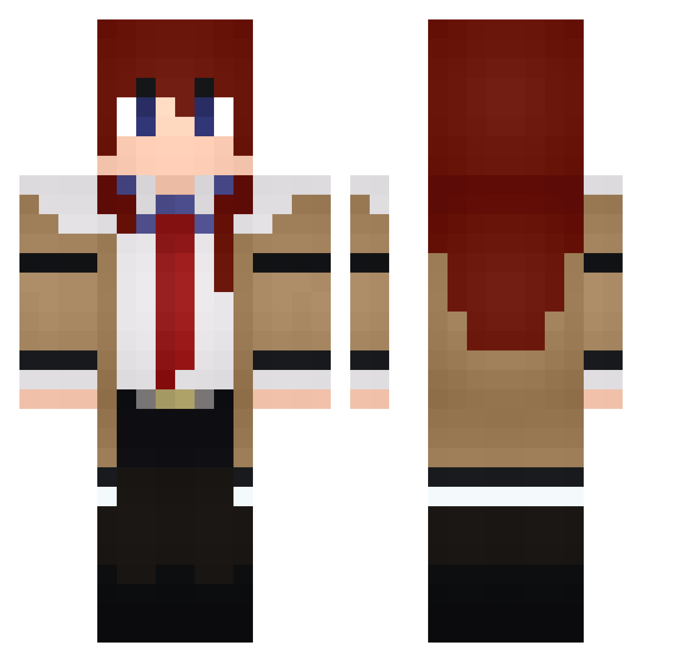 Haggleforth Minecraft skin, front and back view