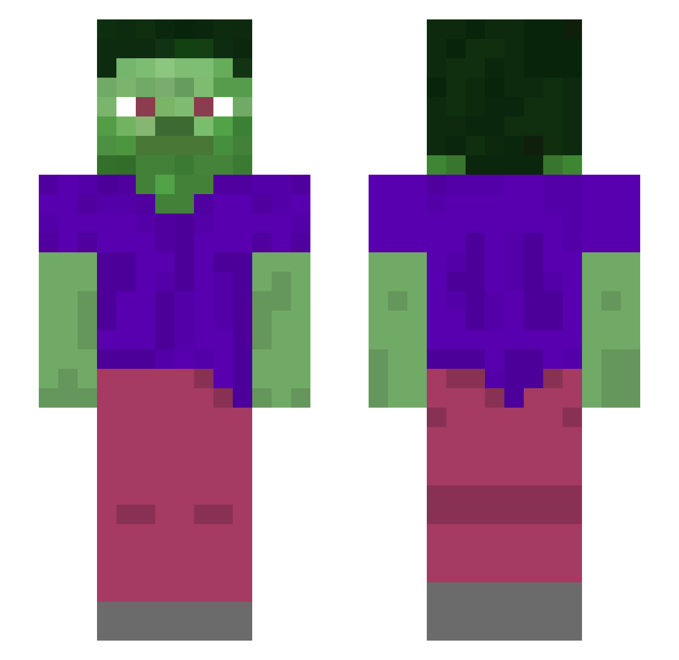 pandahachiroku Minecraft skin, front and back view