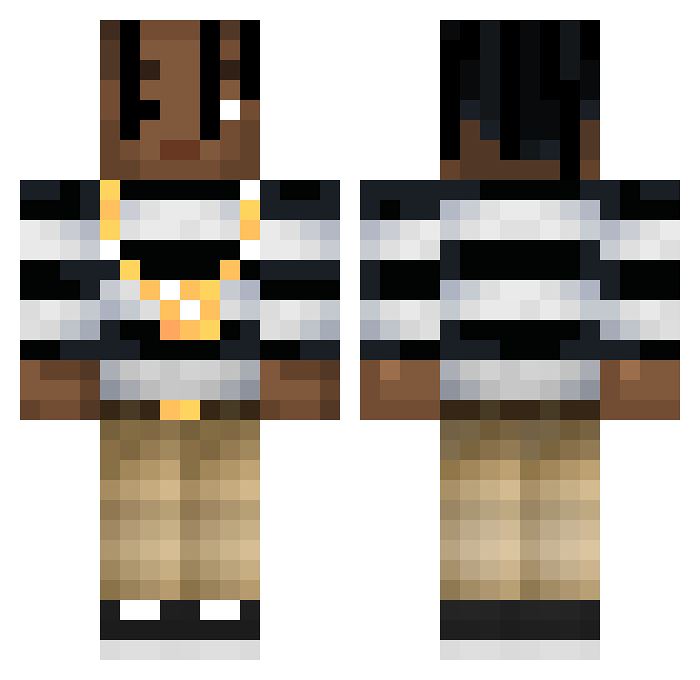 outsins Minecraft skin, front and back view