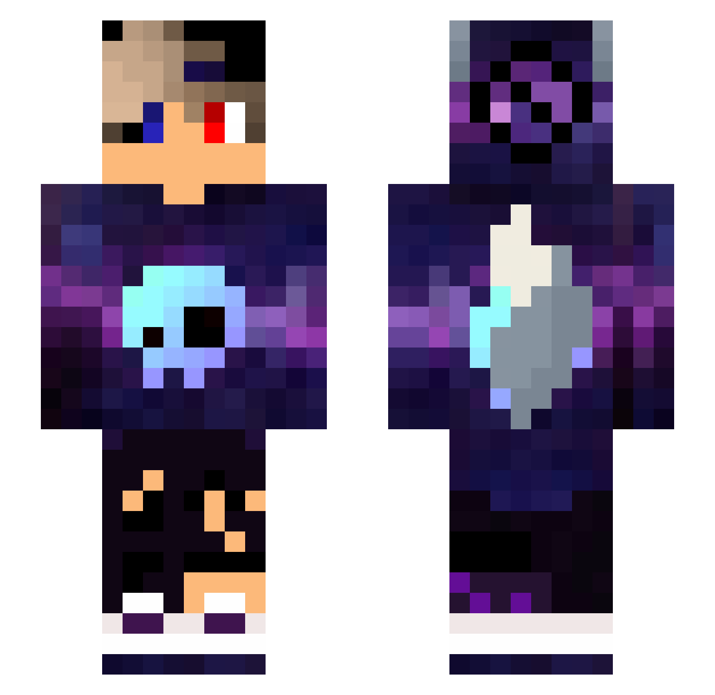 Slothiyi Minecraft skin, front and back view
