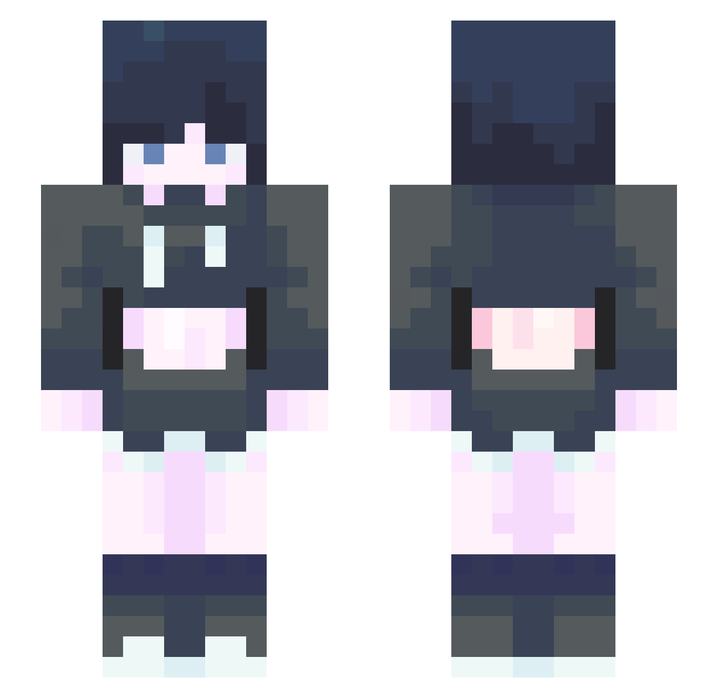 Vto12 Minecraft skin, front and back view