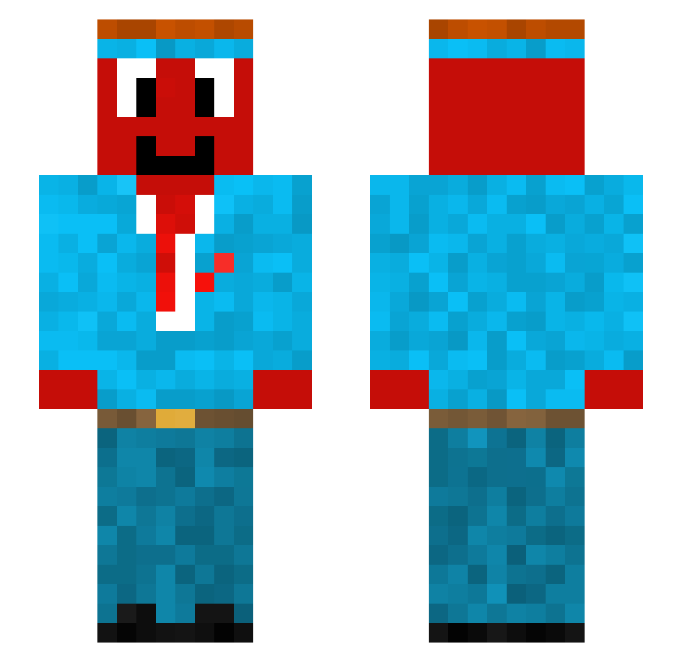 TheLonos Minecraft skin, front and back view