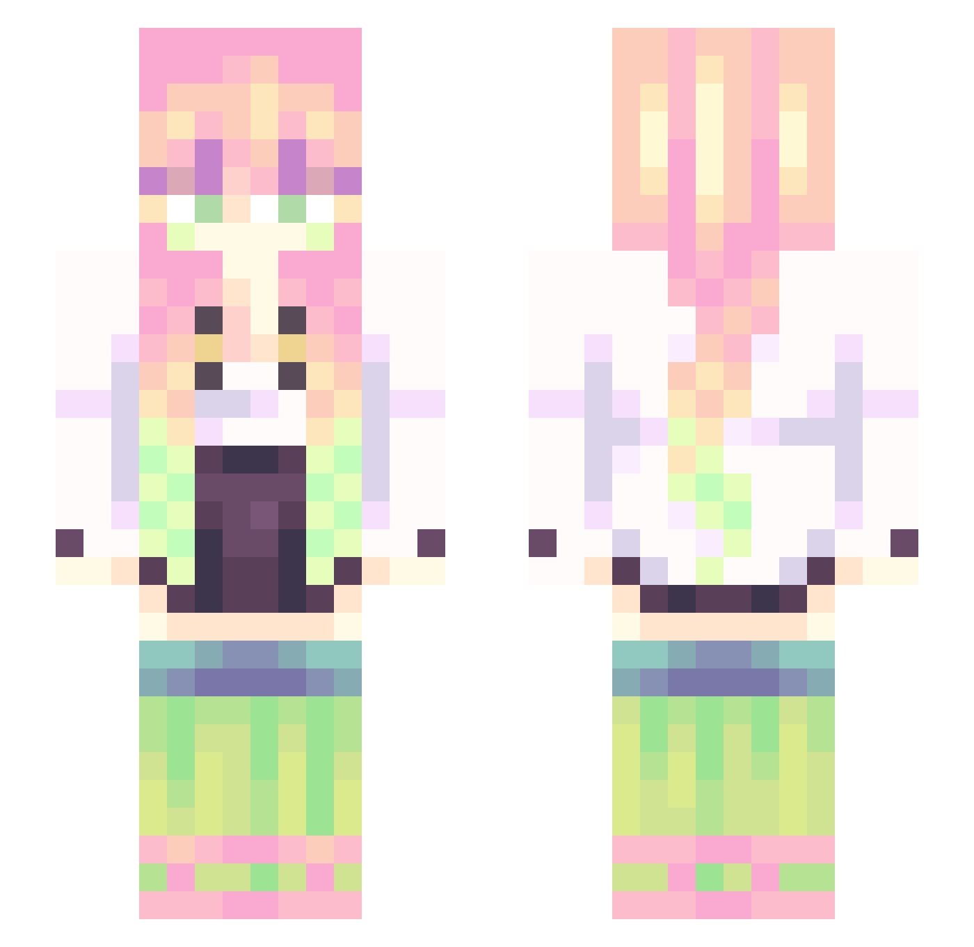 FunctionSeven Minecraft skin, front and back view