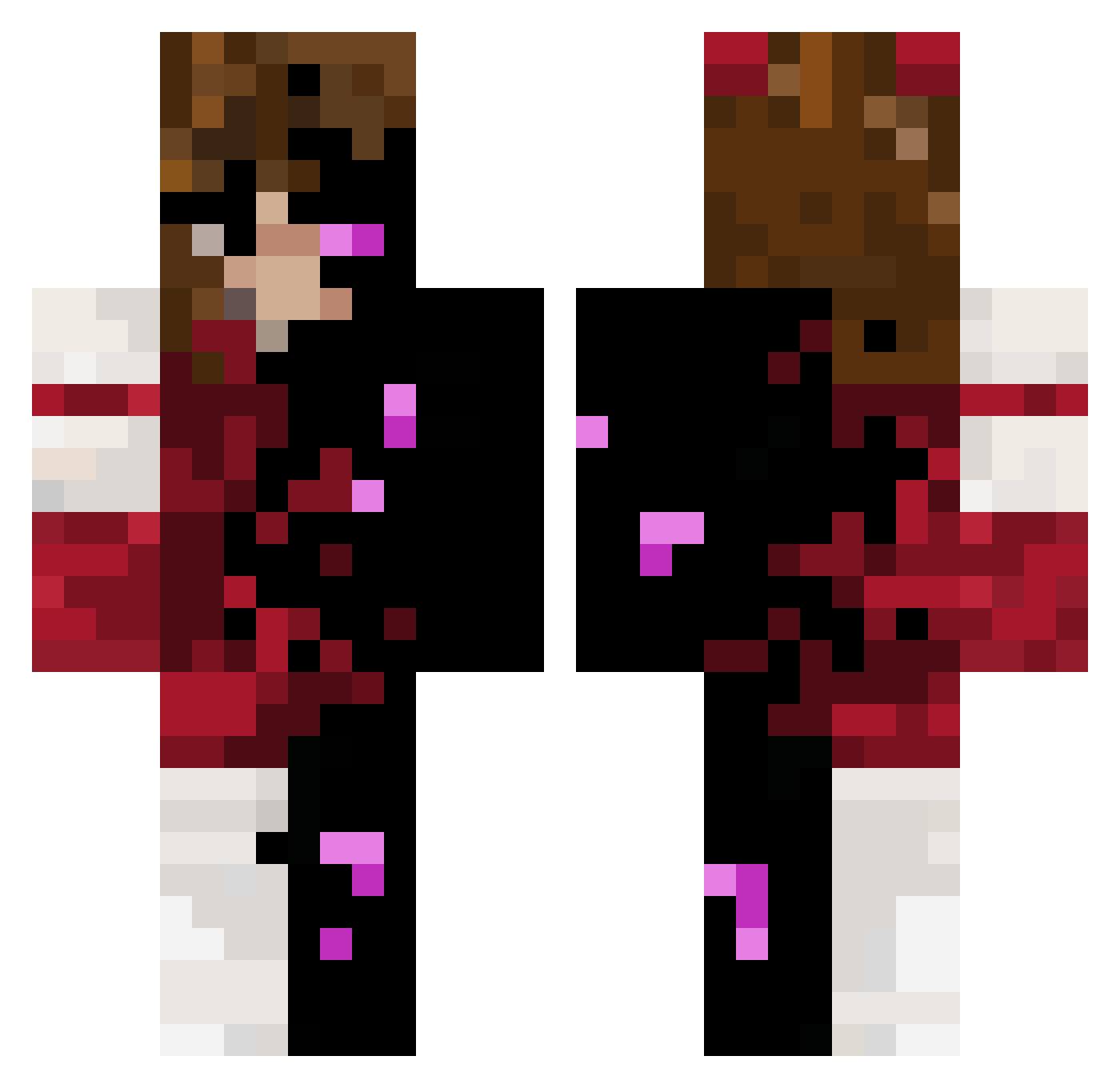 BlackandBlue27 Minecraft skin, front and back view