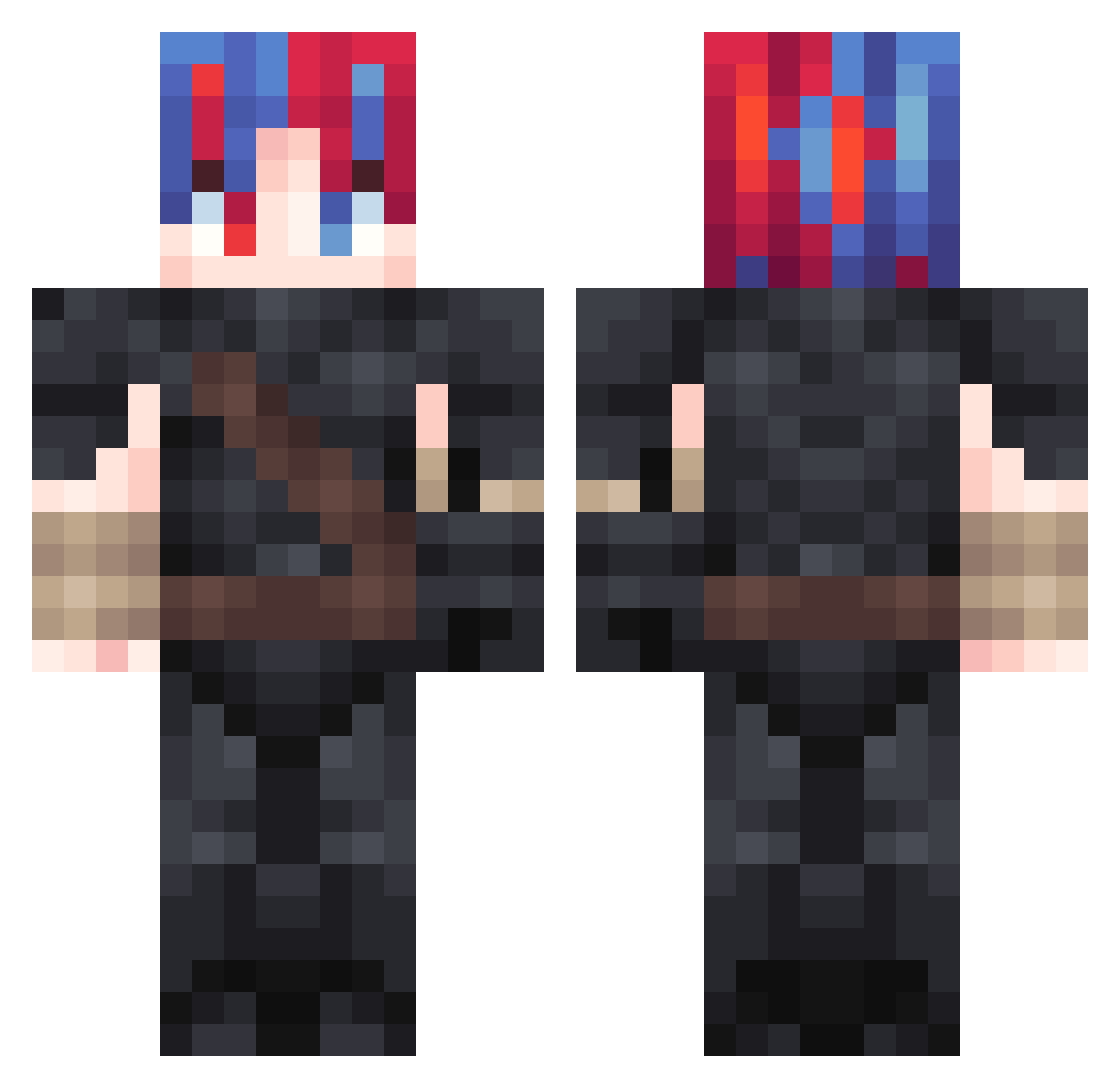 _Pajamas Minecraft skin, front and back view