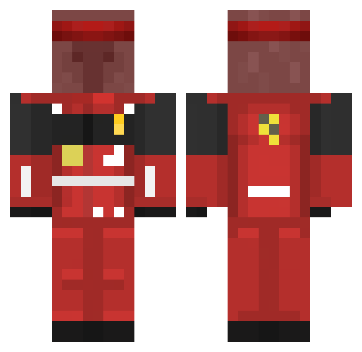 zeatt Minecraft skin, front and back view