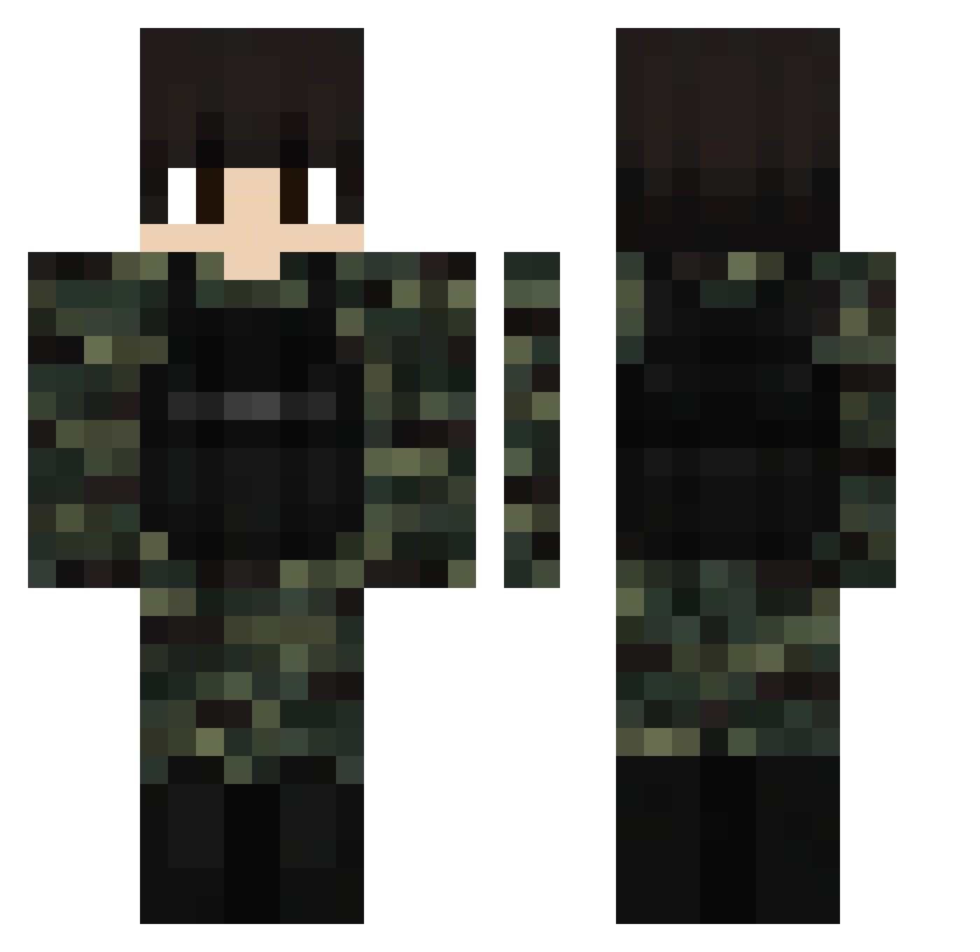 marmeto Minecraft skin, front and back view