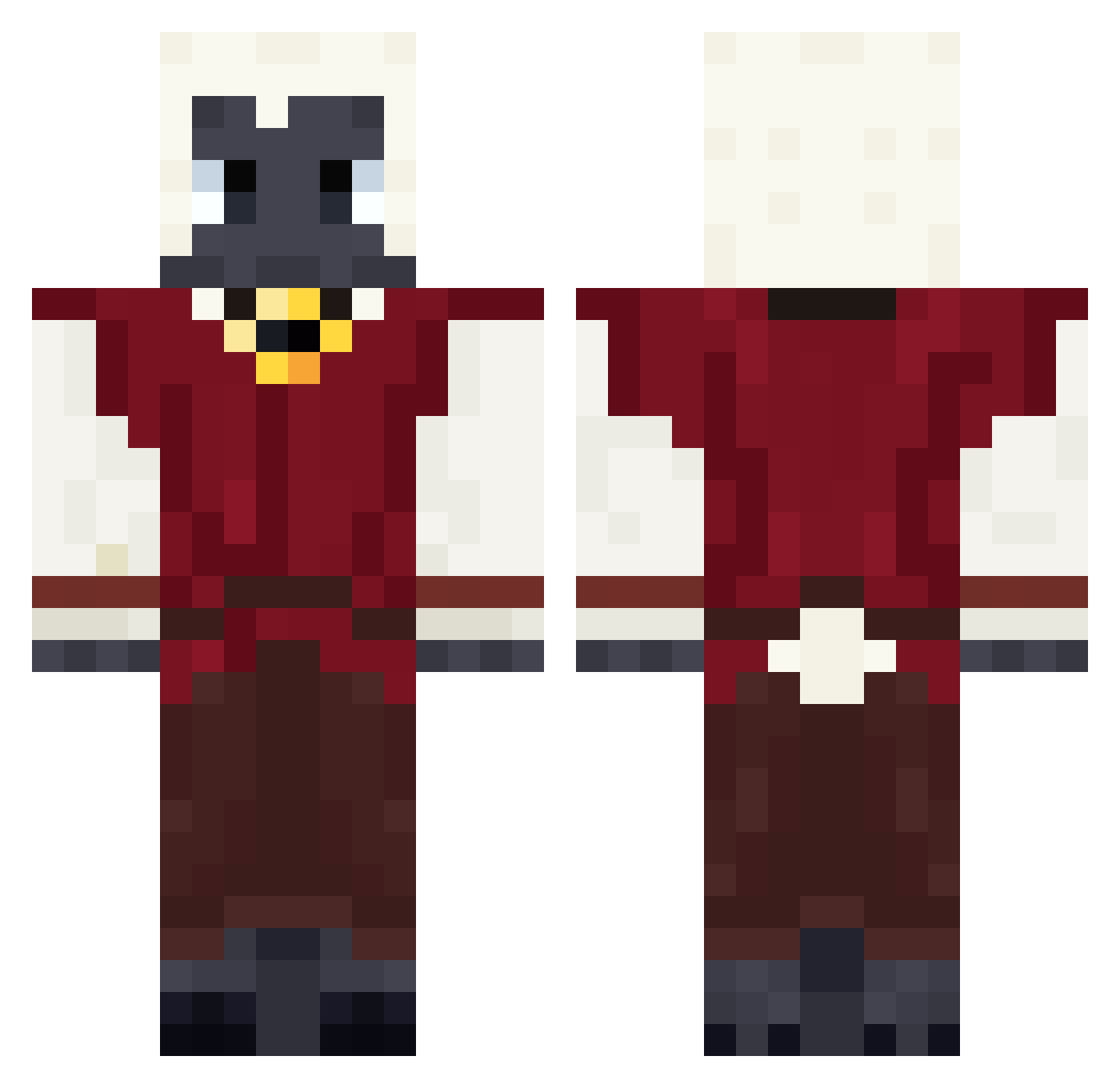 _TherealRed_ Minecraft skin, front and back view