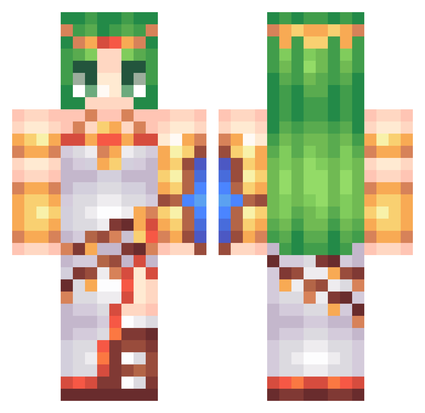 AbdullahA Minecraft skin, front and back view