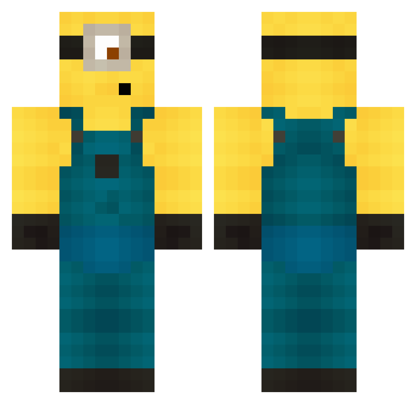 ALFJE Minecraft skin, front and back view