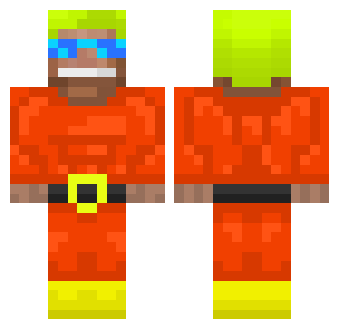 Ploptoyst Minecraft skin, front and back view