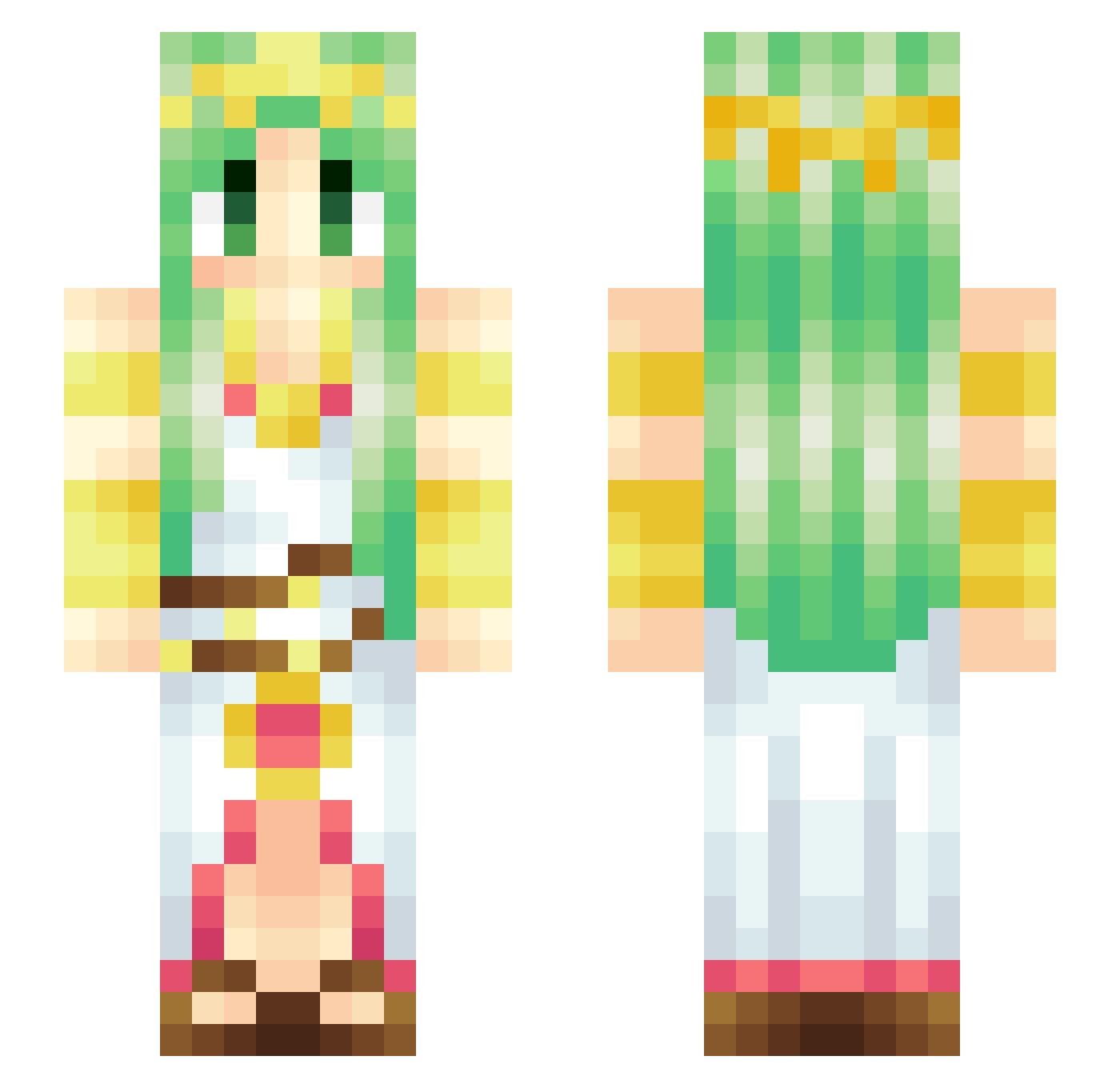 Letters_ Minecraft skin, front and back view