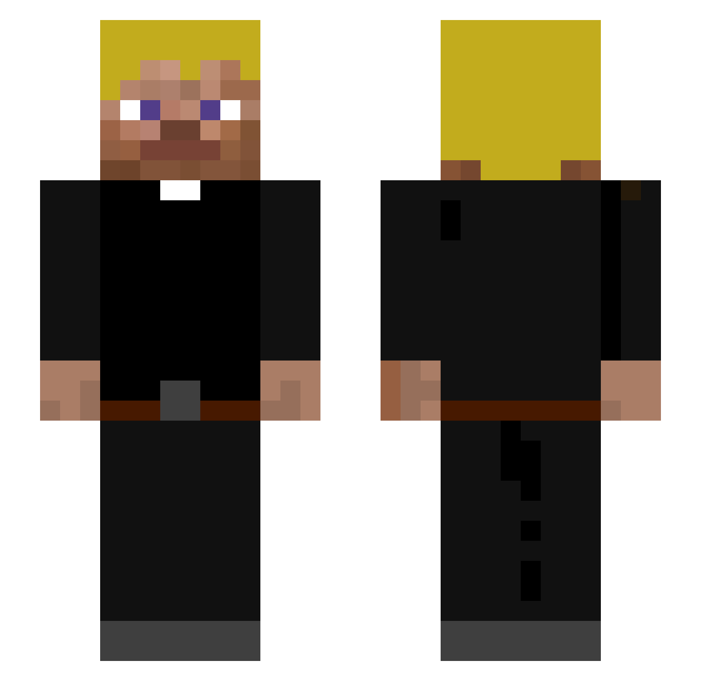 Danielxox Minecraft skin, front and back view