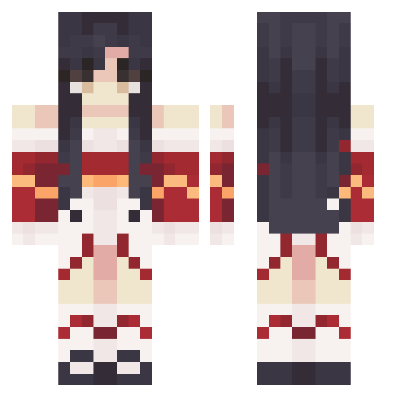 Speedy3d Minecraft skin, front and back view