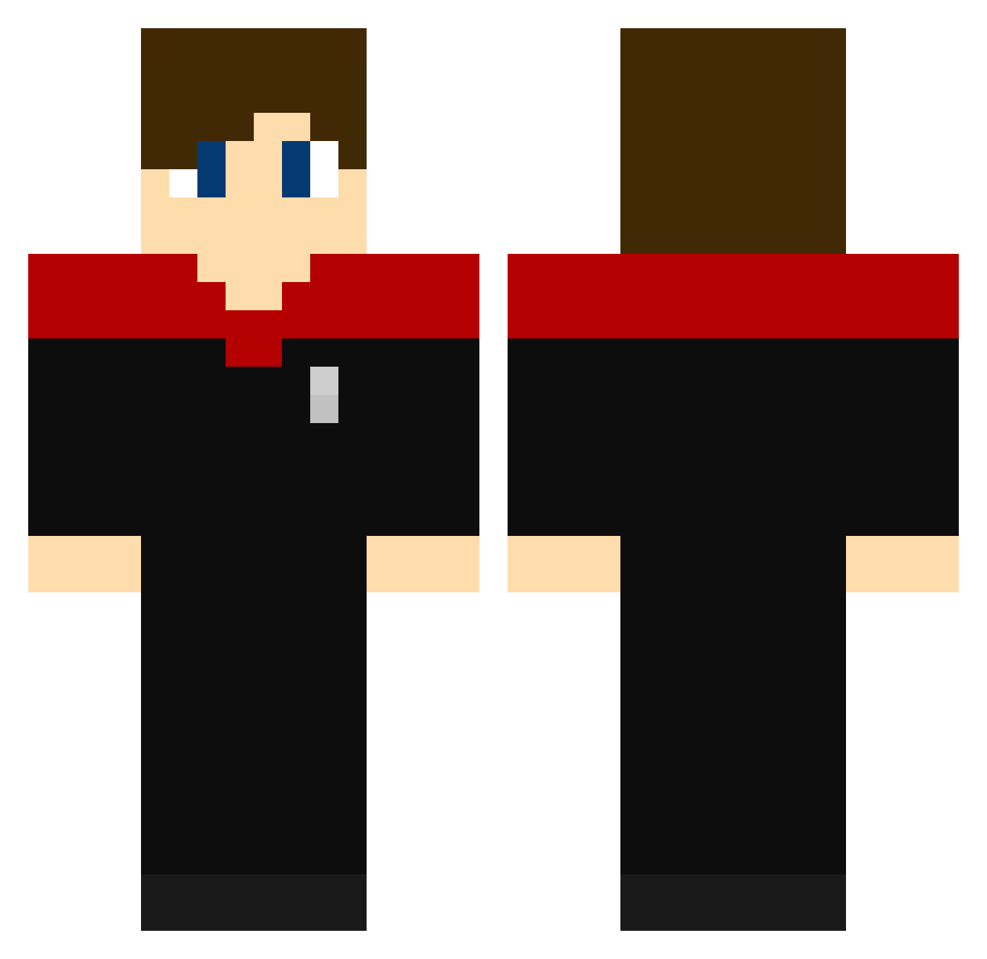 totems Minecraft skin, front and back view