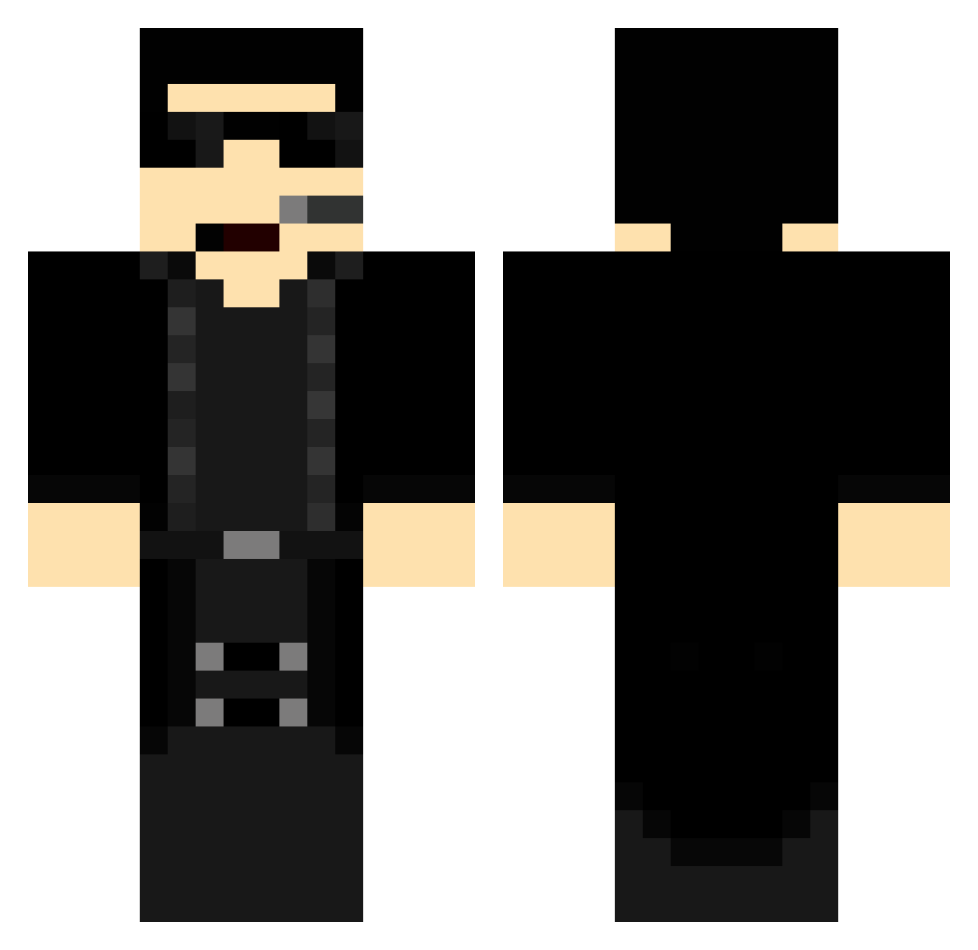 NotAate Minecraft skin, front and back view