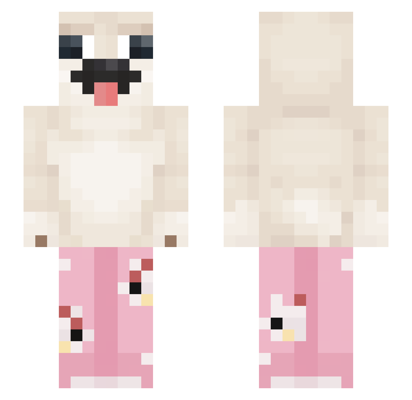 ifkyk Minecraft skin, front and back view