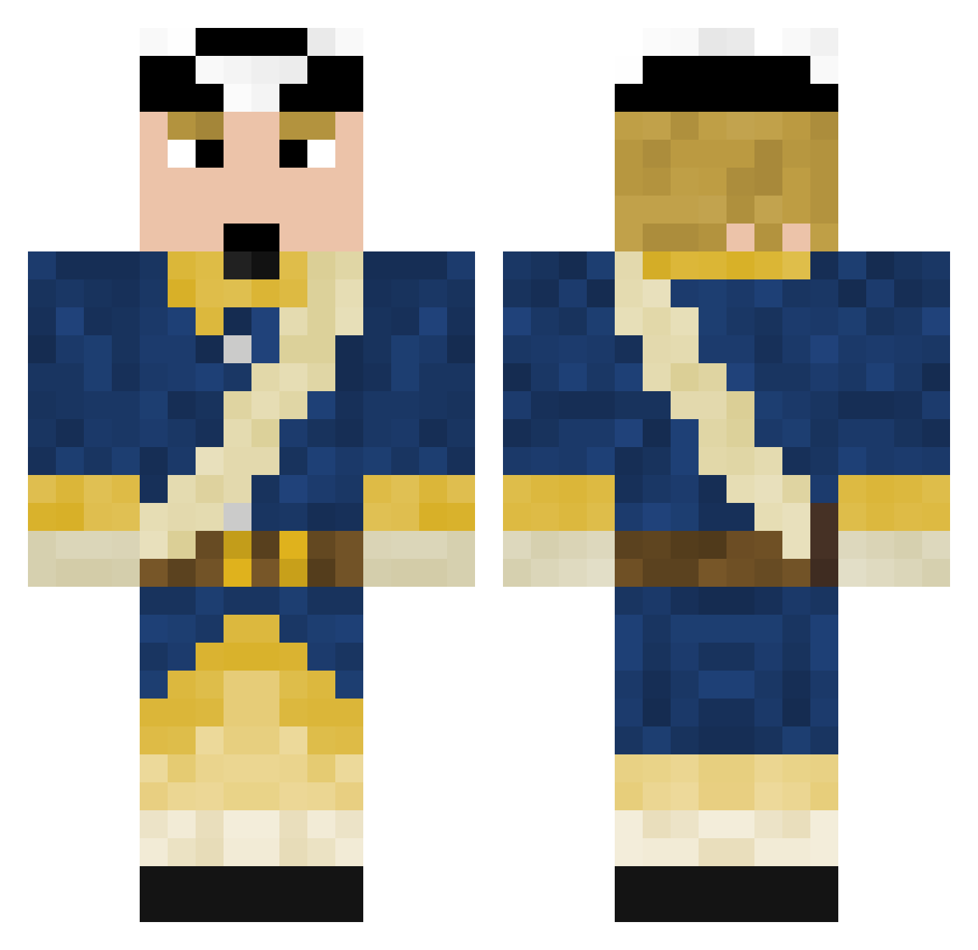 CardinalOtter Minecraft skin, front and back view