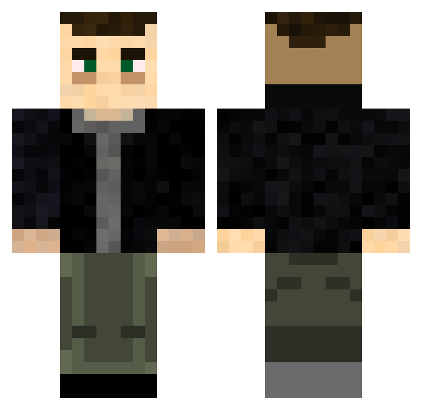 SomyrG Minecraft skin, front and back view