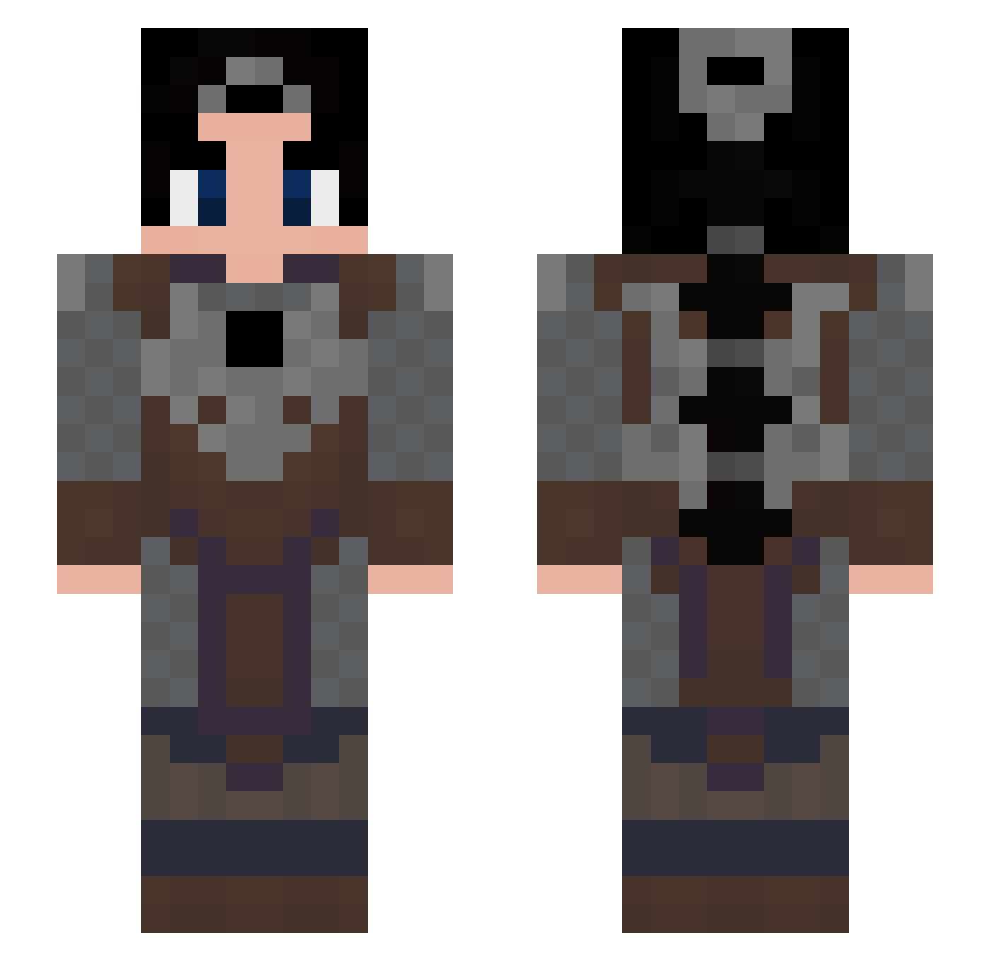 ReuvenBD Minecraft skin, front and back view